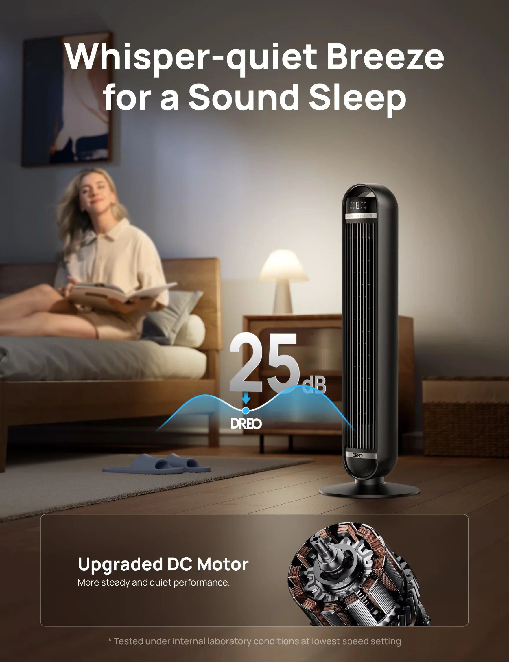 Compact Fans In Cooling with Remote Controlled, Led Display - Black Metal And Plastic Model BB0535