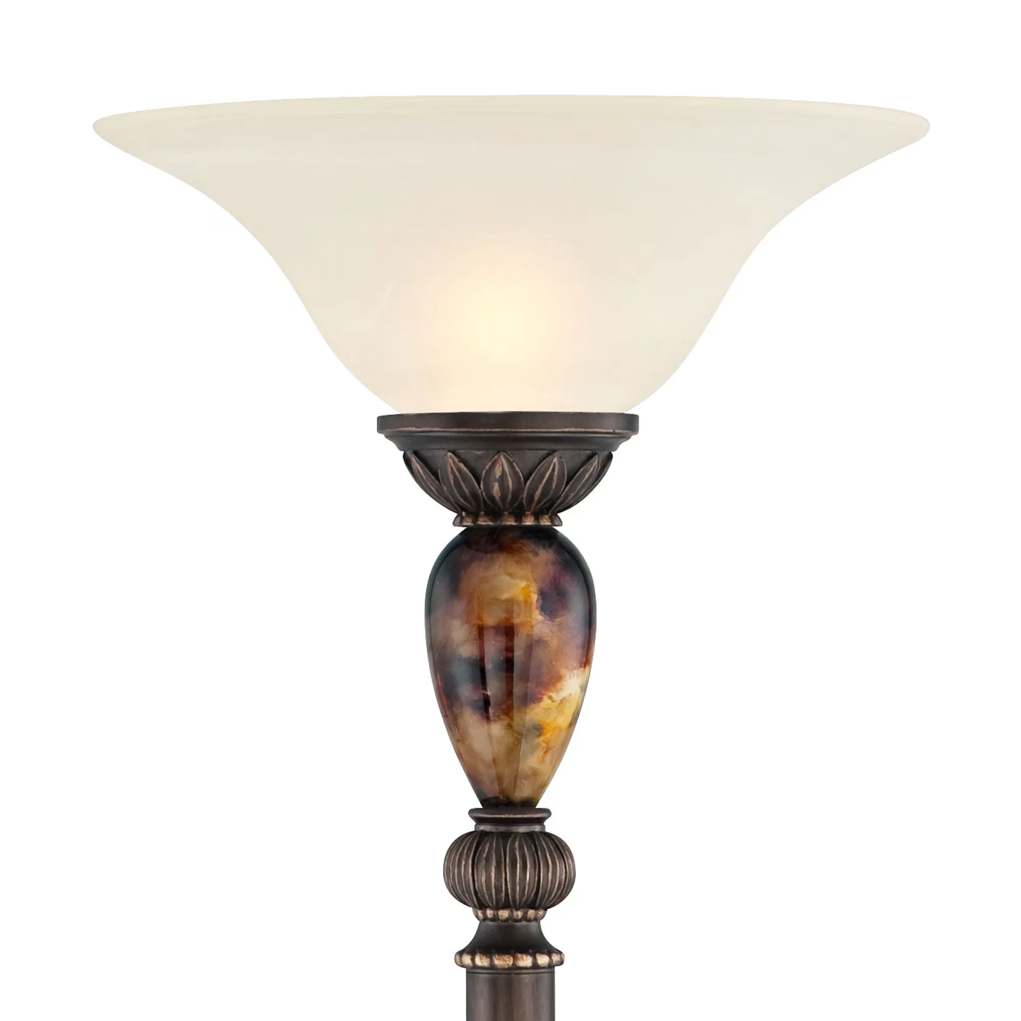 Quality Floor Lamp with Incandescent, Dimmable - Brown Cast Resin for Living Room Model 7C9A60