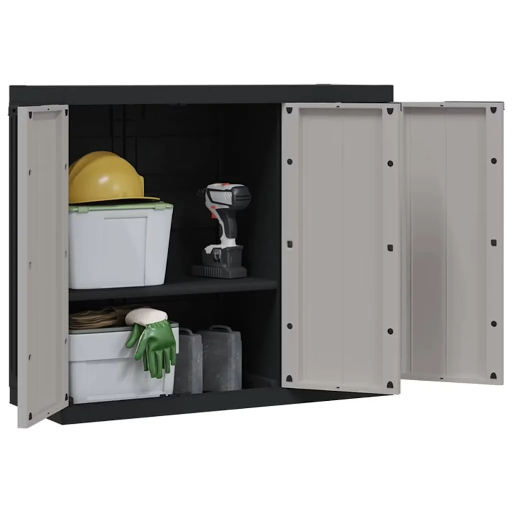 Efficient Garage Storage Supply with Modern, Lockable - Gray Polypropylene (Pp) Model 13948A