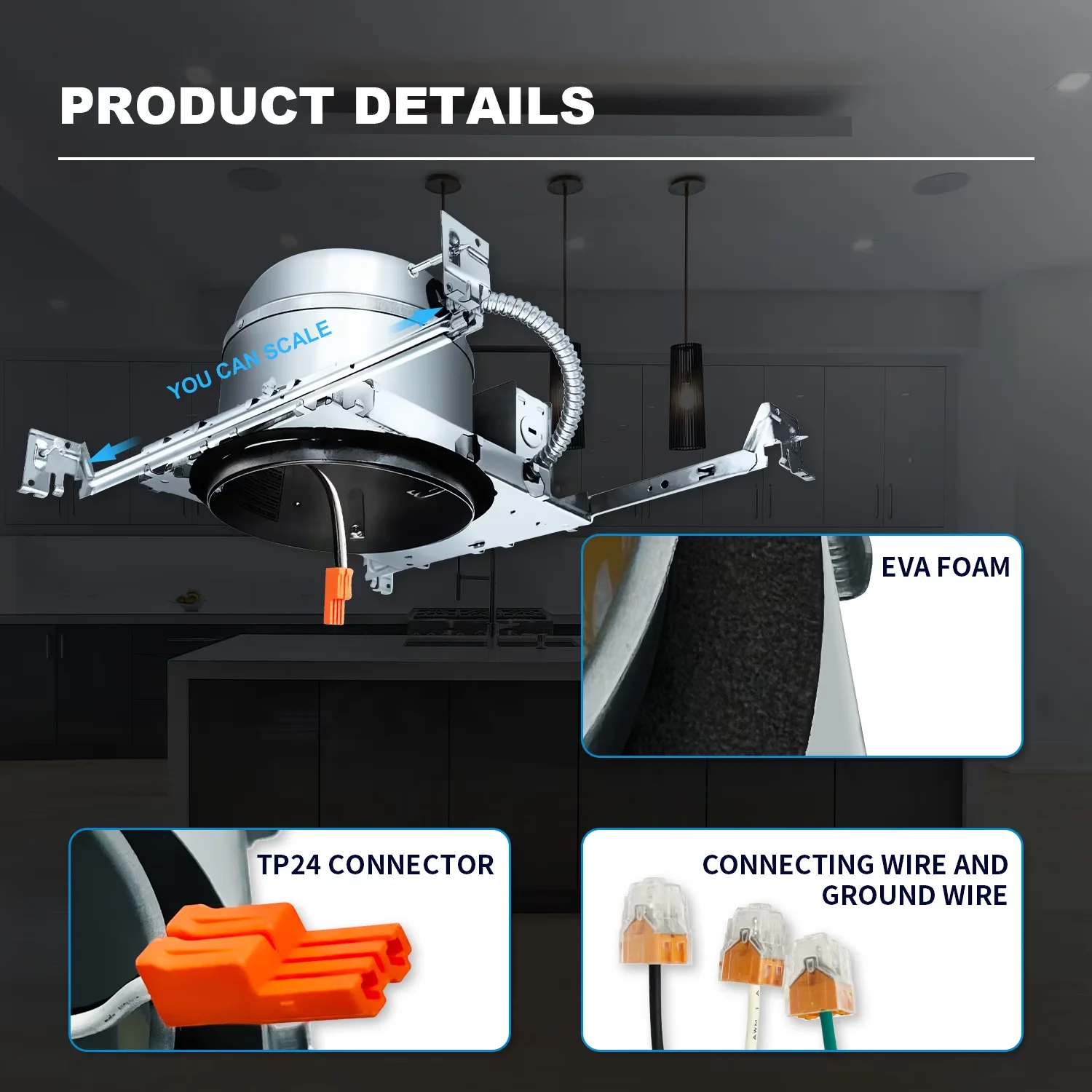 Classic Ceiling Lights Fixture with Incandescent, 277V, Air Tight Can - Aluminum Model CCFCFD