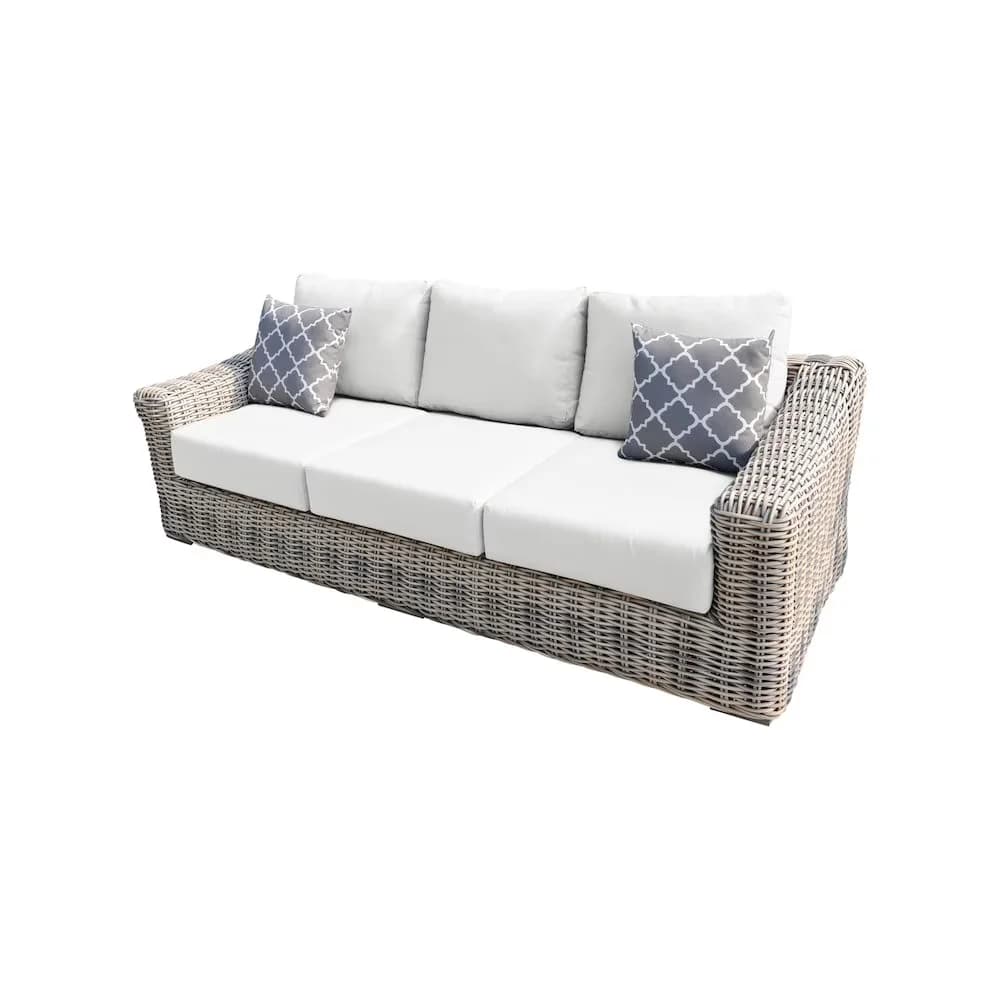 Outdoor Sofas Sectional Professional with 7 inch thick Olefin Cushions, Resin Wicker Build, Materials: Aluminum Frame/PE Wicker -... Model FD4D9B