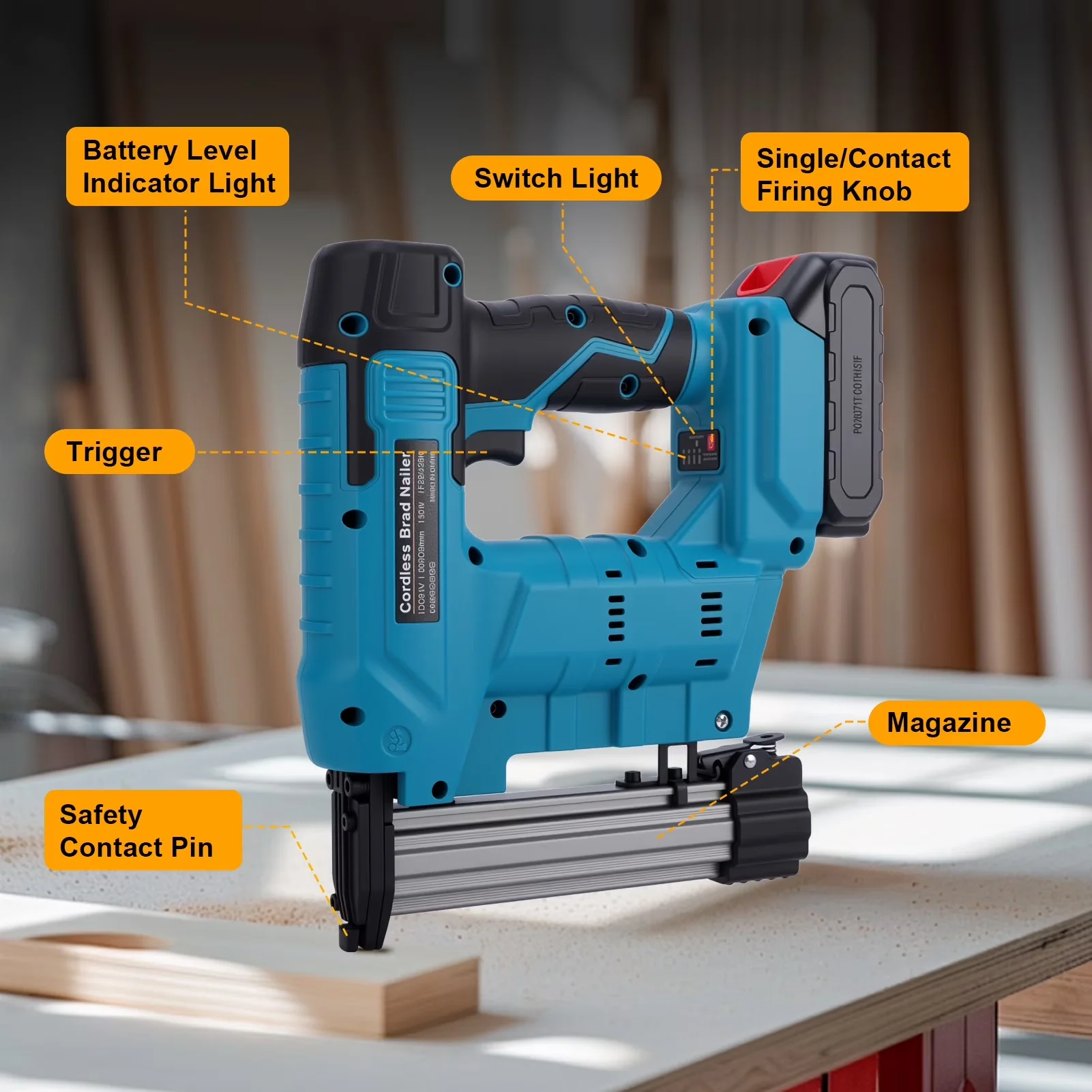 Modern Air Tools Compressor with Battery, 20V, Brushless Motor - Space-Saving Design Model 3A839A