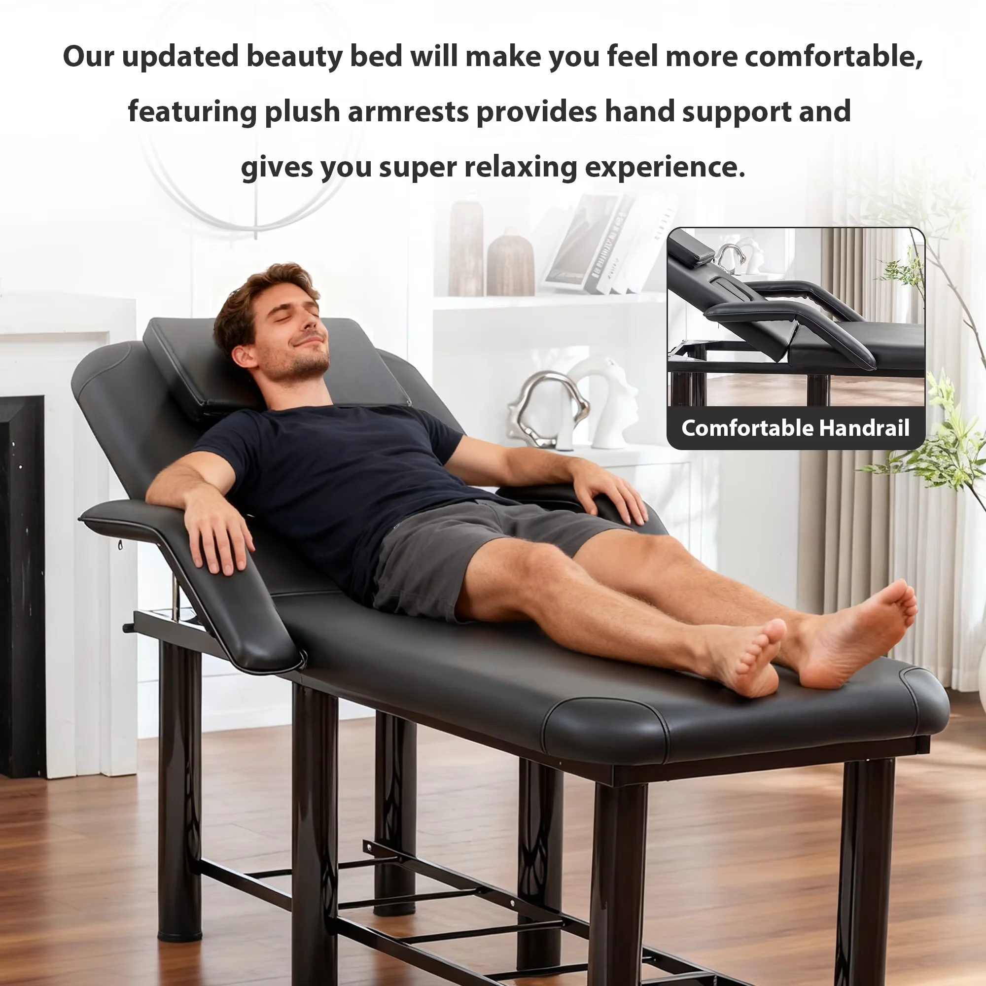 Innovative Hot Tub with Storage Shelf, Armrests, Removable Headrest & Breast Cushions - Pu Black Model 5D987E