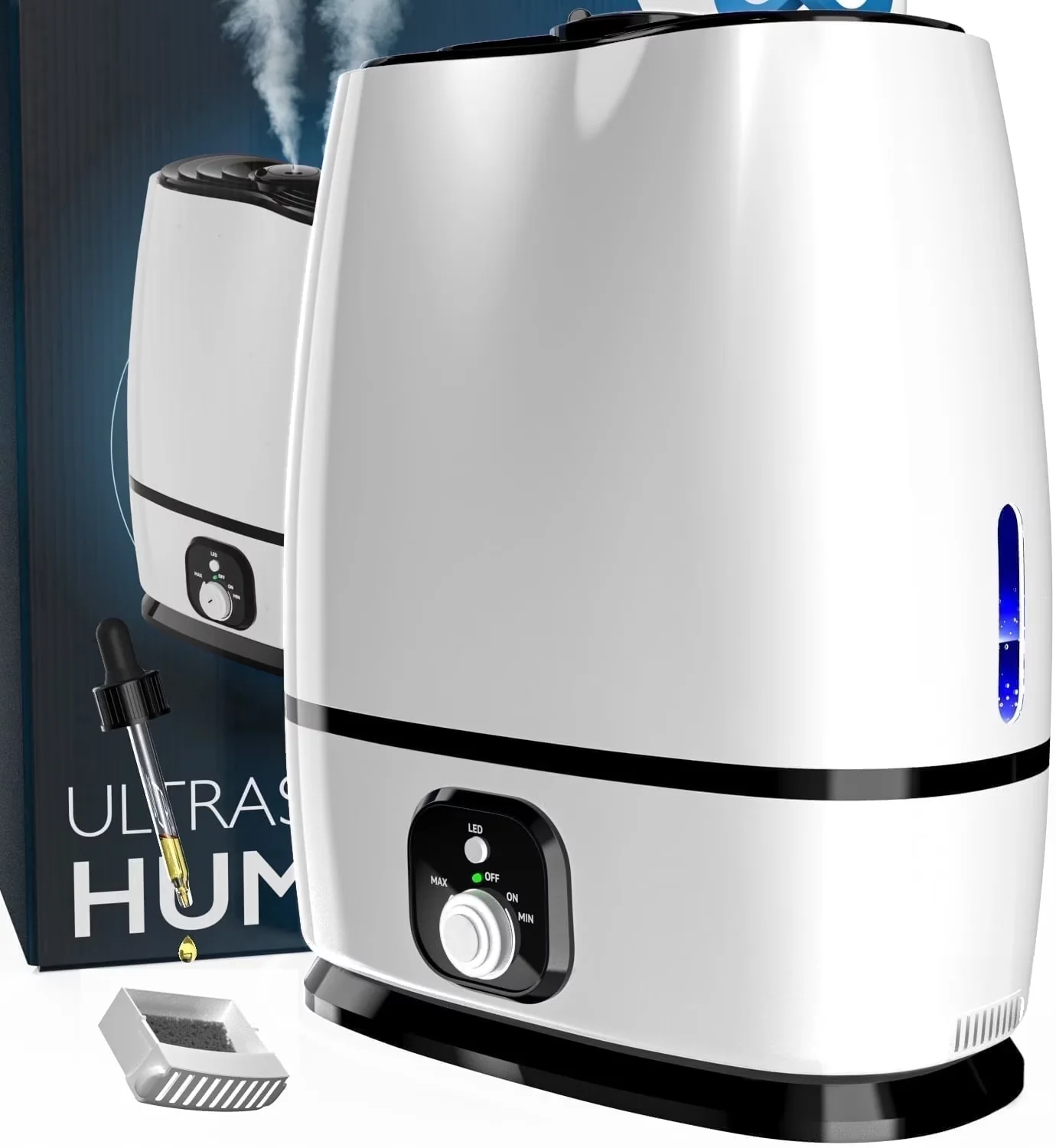 Humidifier Efficient with Oil Diffuser, Automatic Shut-Off - White for Large, Rooms Model 7166D1