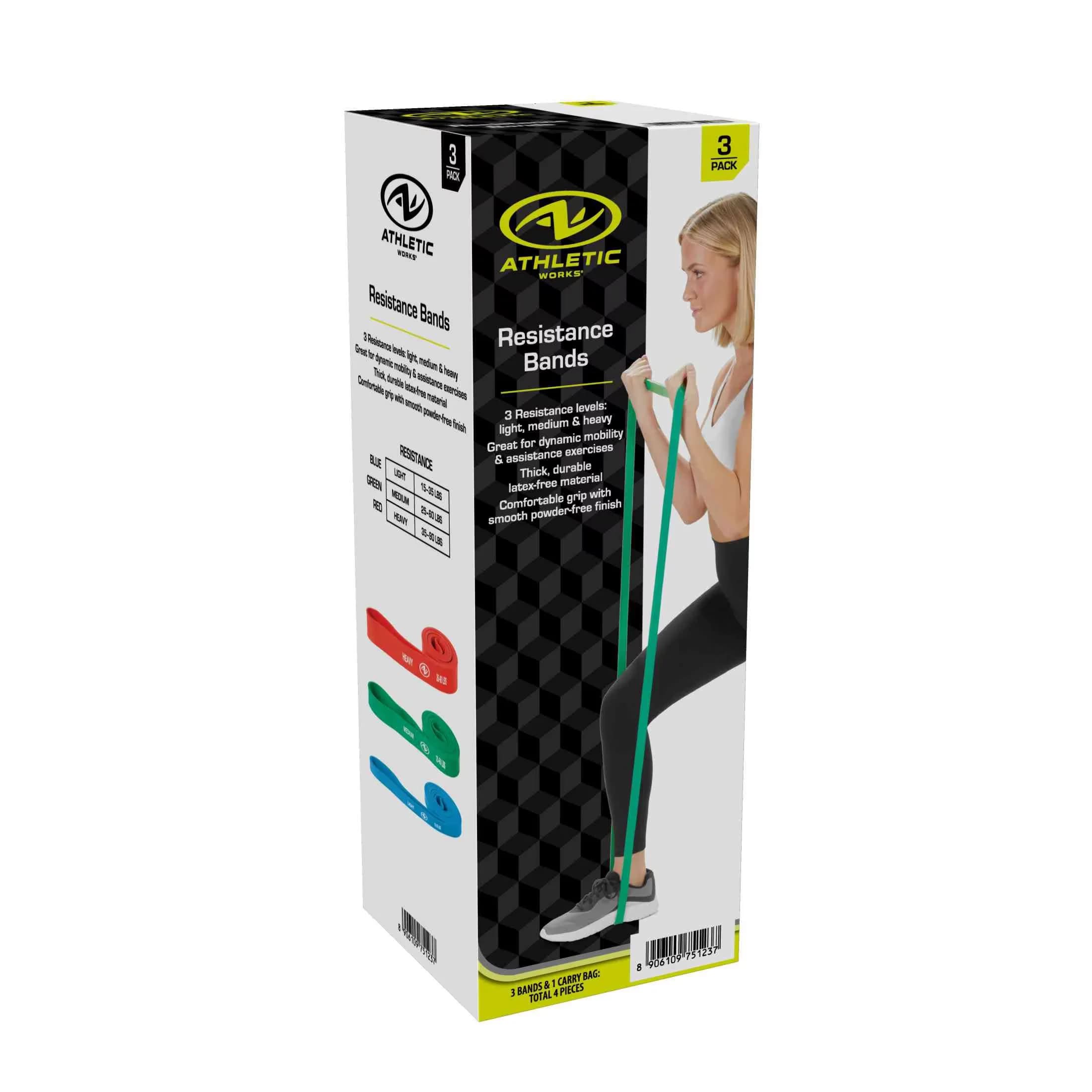 Classic Home Gym with Anti-Slip, Medium, Resistance Bands - Latex Free Rubber Red Model CE4DFB