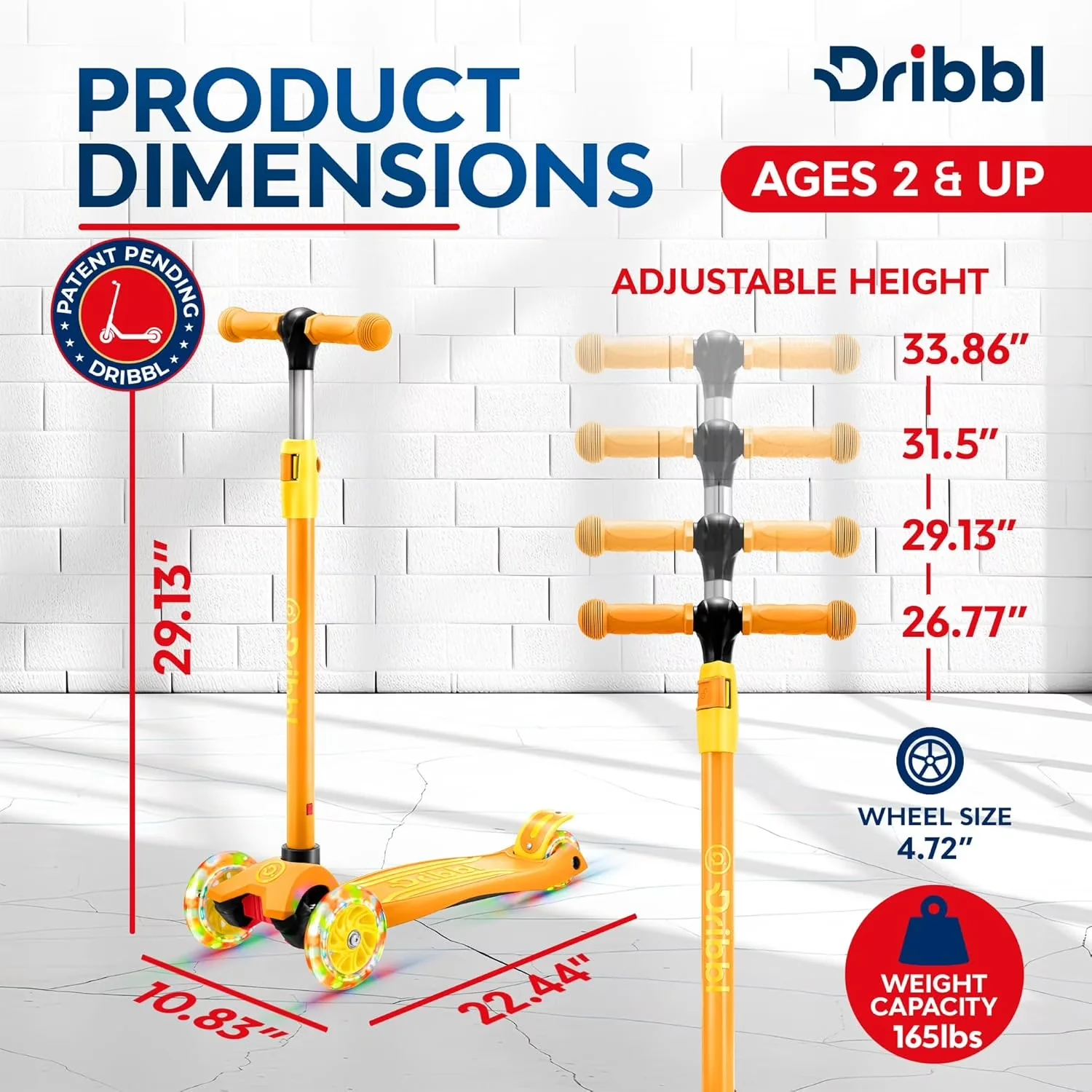 Professional Scooter with Lightweight, Wide Anti-Slip Deck - Metal Orange Model A53903