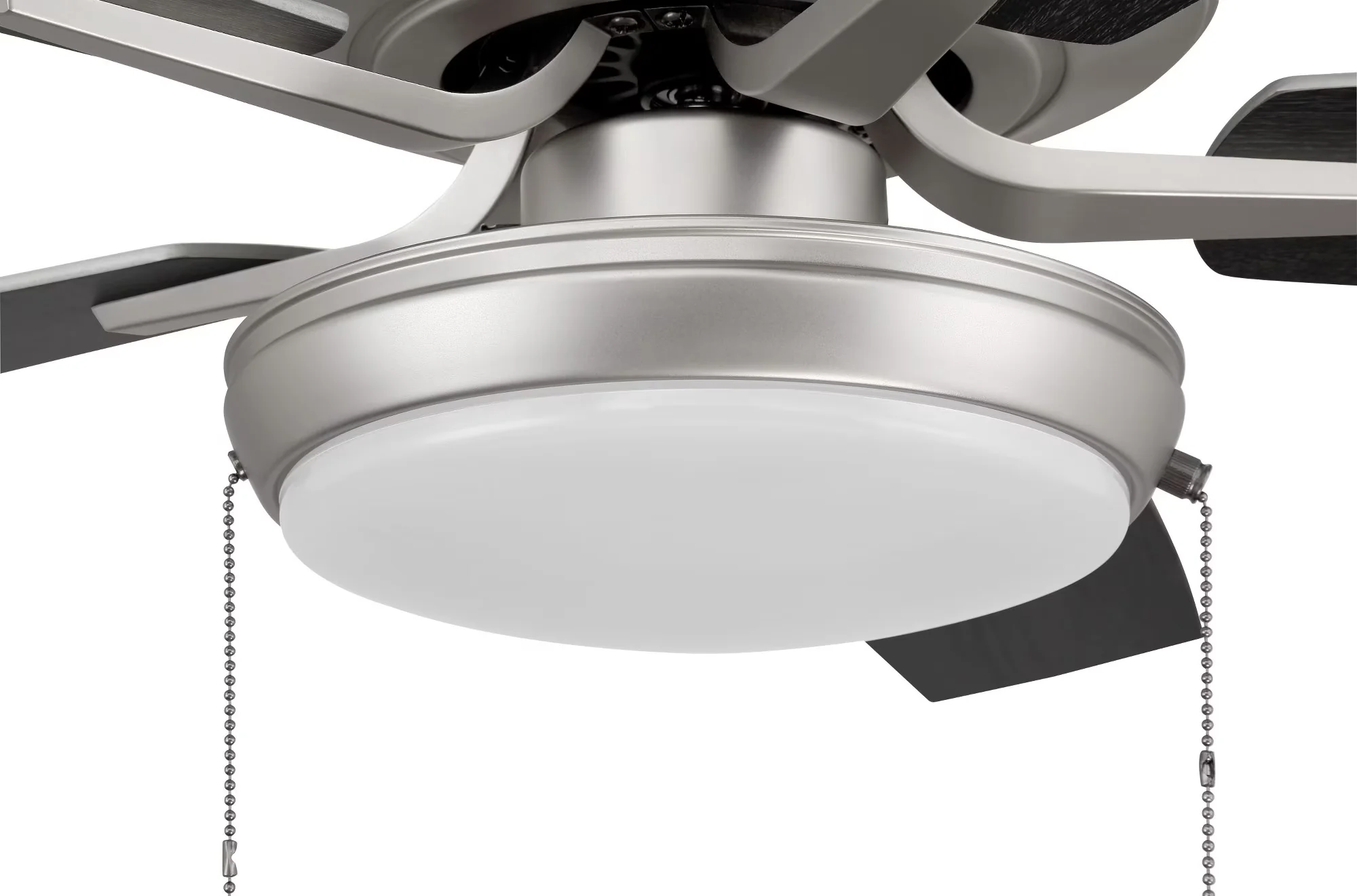 Versatile Ceiling Fan with LED, Traditional, 52 Inch 5 Blade - Silver Acrylic Model 0DBC48