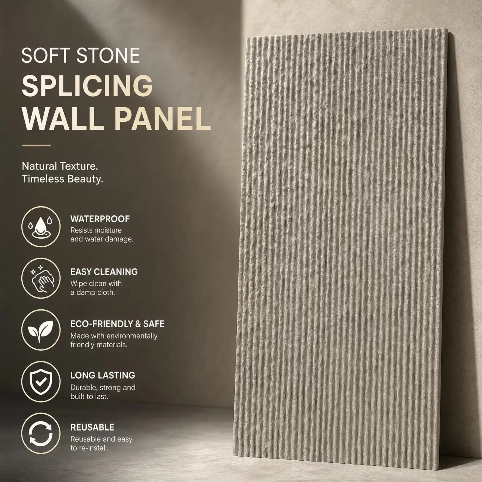 Stylish Wallpaper Wall Decals Wall Covering with Easy To Clean, Ideal for Multiple Spaces: - Gray 24" x 48" x 0.79" Model 04E7D6