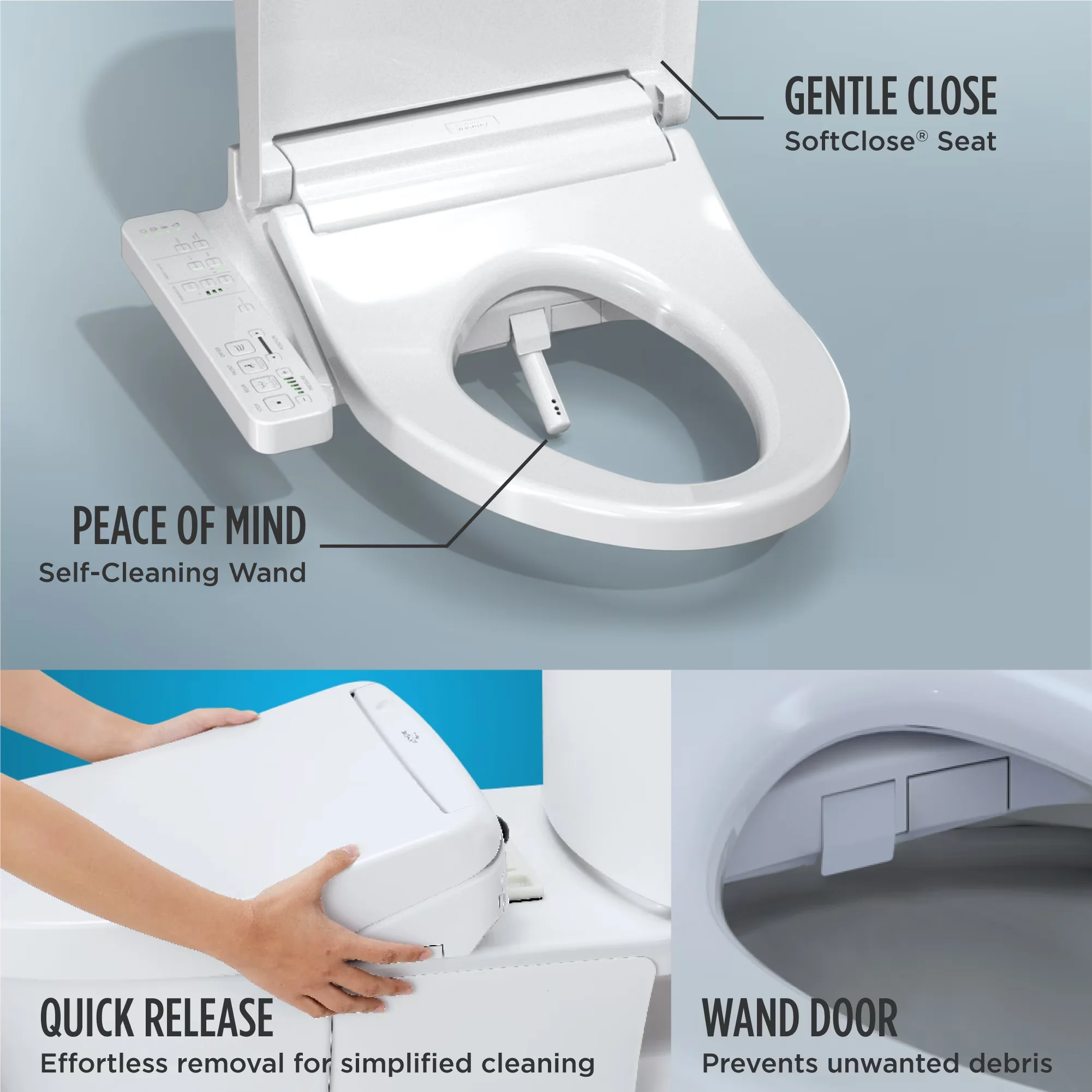 Versatile Toilet Seats And Lid with Cotton White, Elongated - Plastic White Model 95063E