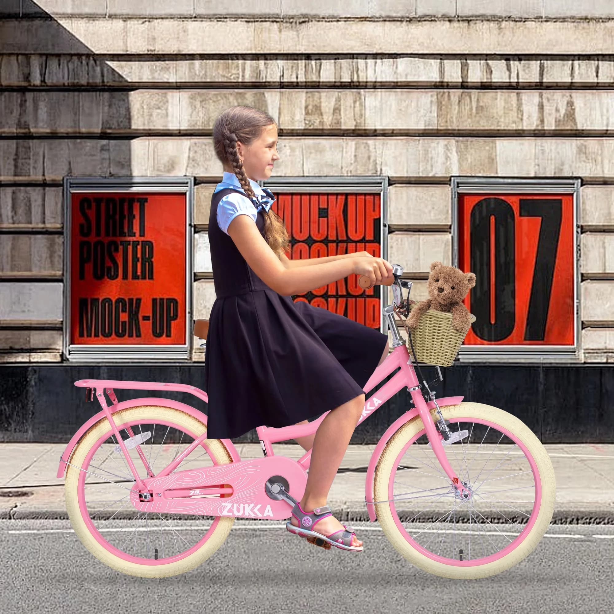 Cruiser Bike Efficient with Adjustable Seat, Adjustable Seat Height, Adjustable Height - Pink Model DE0FDC