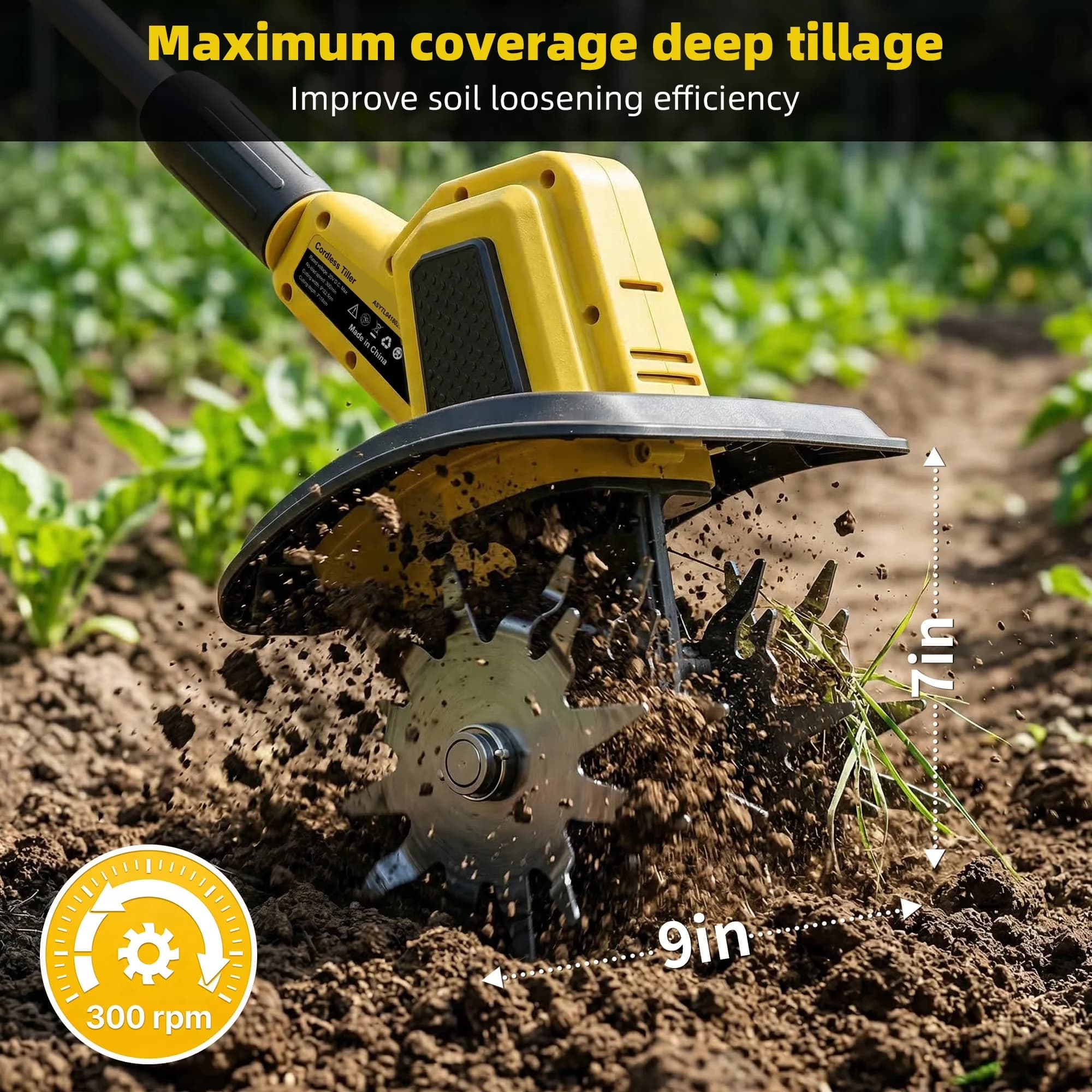 Classic Trillers Cultivator with Battery, 20V, 20V Cordless Electric Tiller - Model 63E7D8