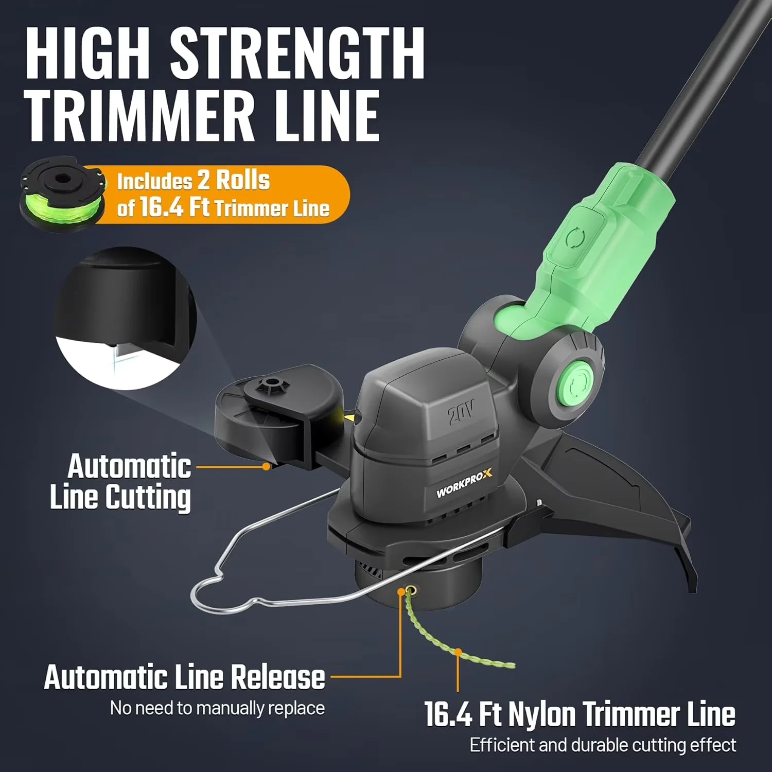 Efficient String Trimmer with Battery, 20V, 12" 20V Cordless and Edger - Model 145E33
