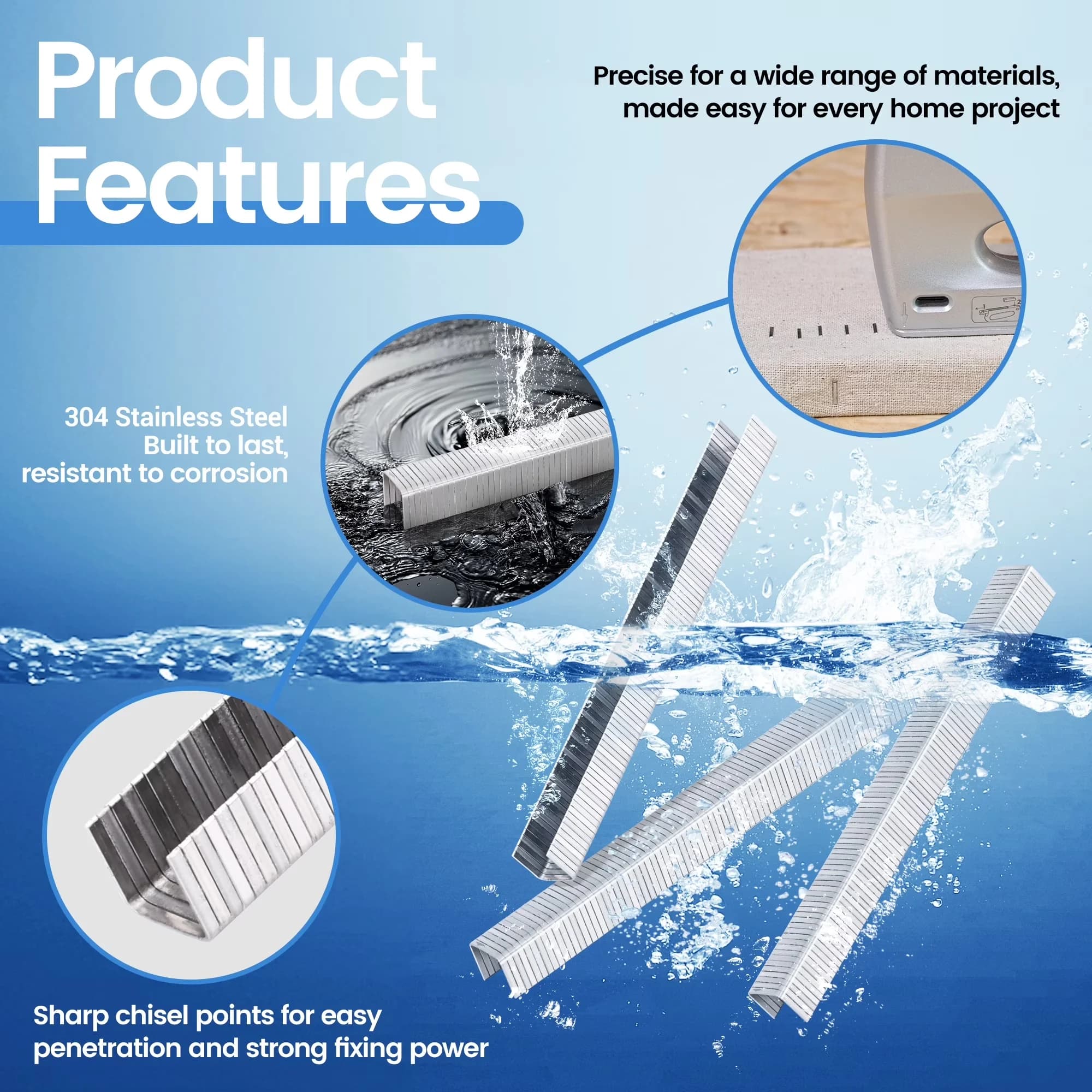 Pro Tool Premium with Heavy-Duty, Designed with a 3/8 inch crown., Each staple has a 1/4 inch leg length. - Silver Galvanized Model 3C360A