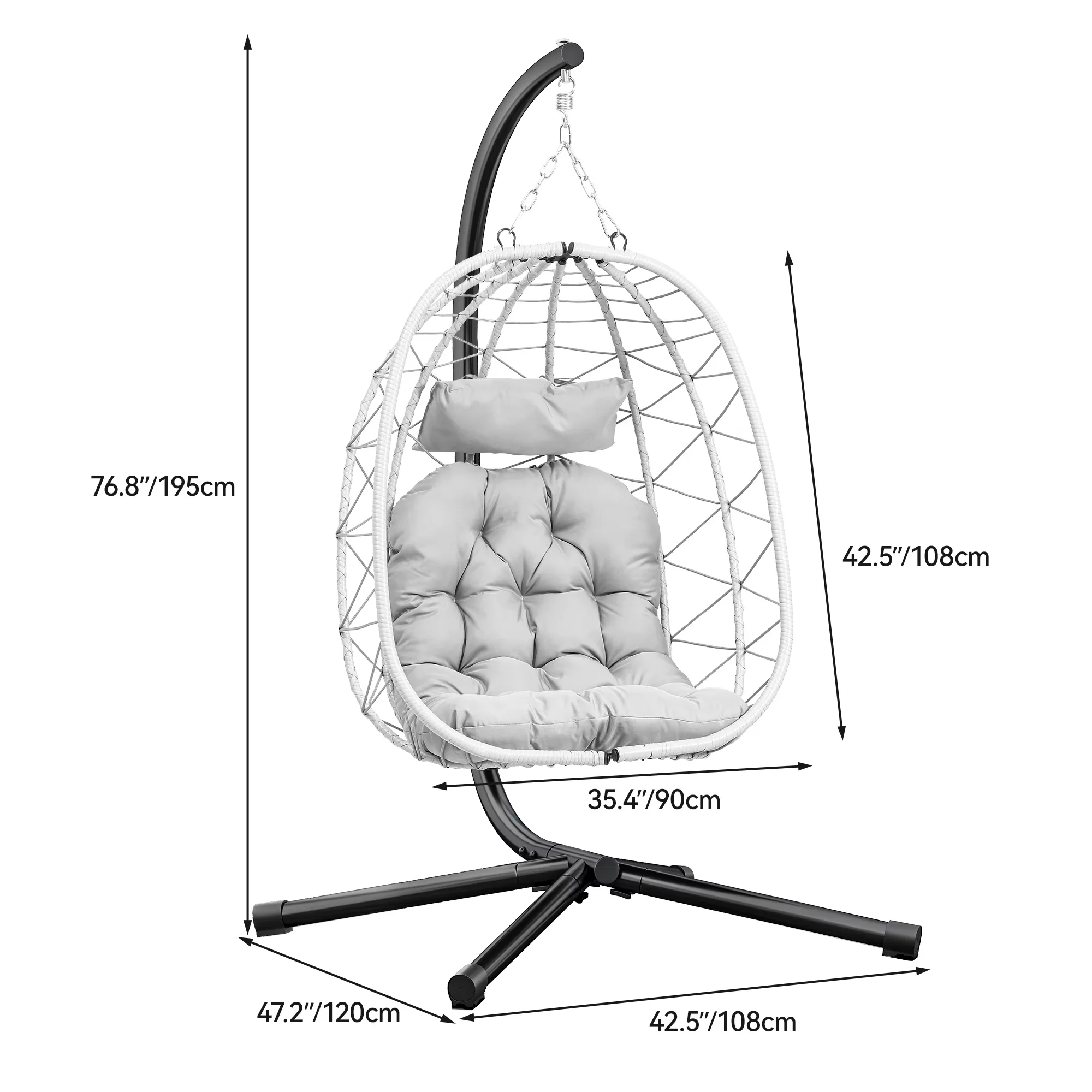 Innovative Patio Chair with Modern, Weather-Resistant - Rattan Gray for Patio, Bedroom Model 6C75EB