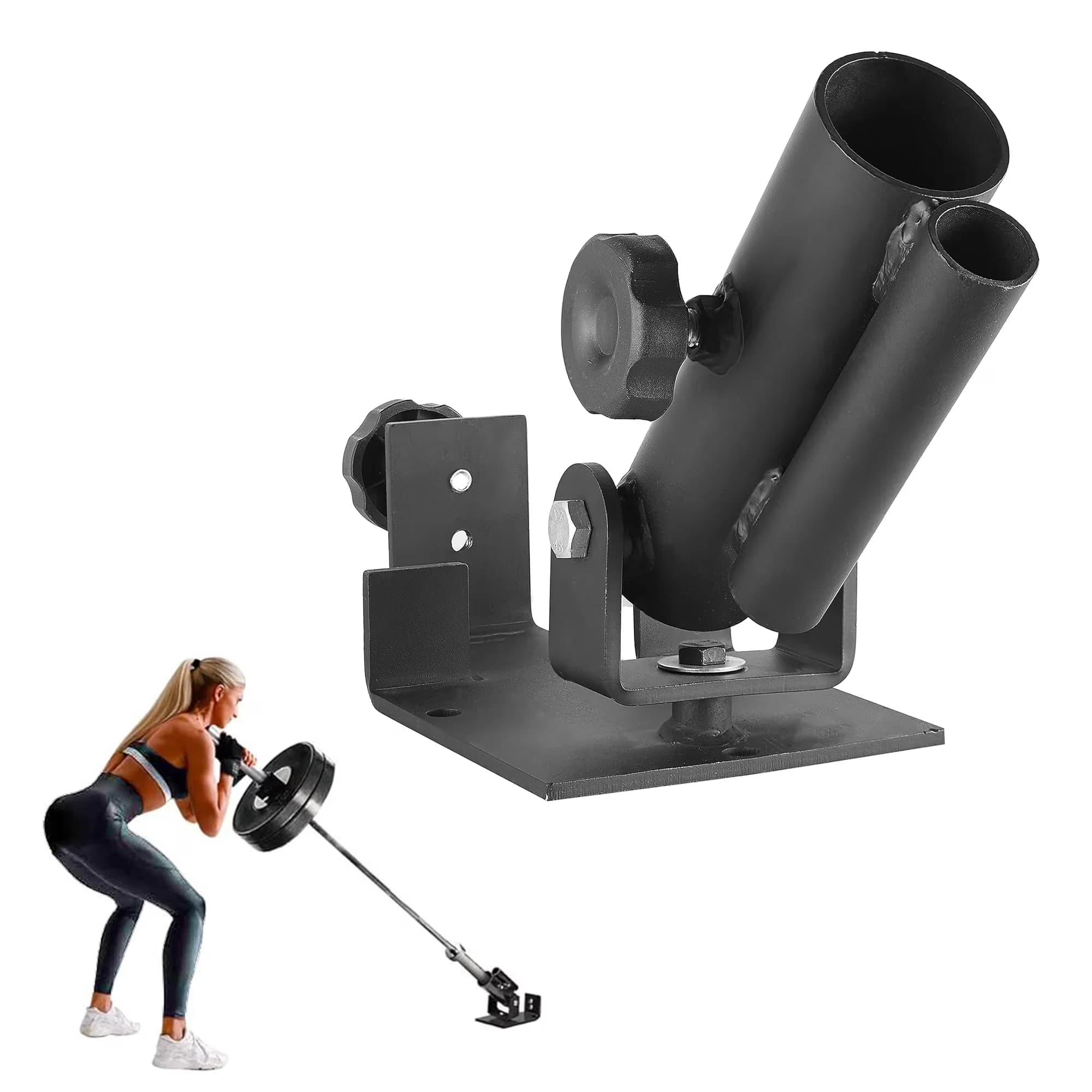 Versatile Home Gym Accessory with T-Bar Row Platform - Iron Black - Contemporary Style Model 5F7FC5