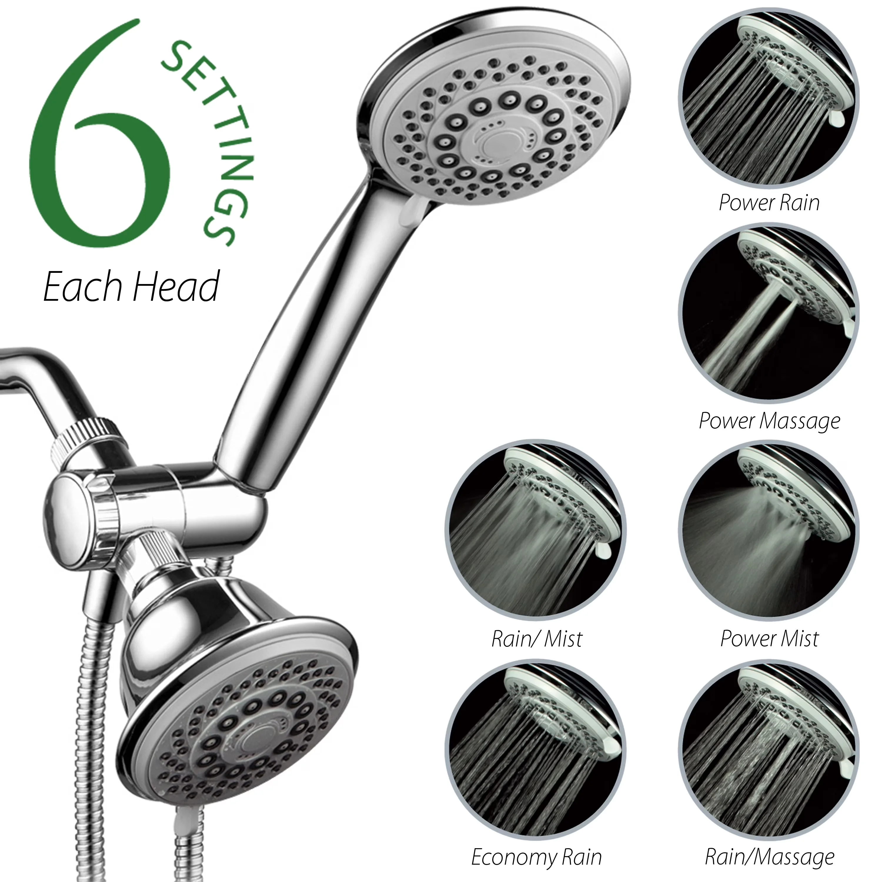 Essential Shower Head with Handheld, Material: Chrome Plated ABS - Chrome Plated Abs Multicolor Model A5F456