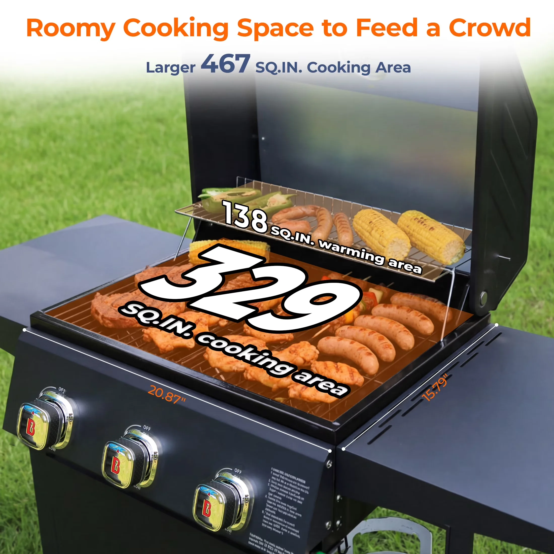 Flat Top Grill Innovative with 27000 BTU, Tool Holder, Rust Resistant - Steel Black Model 9ED2D9