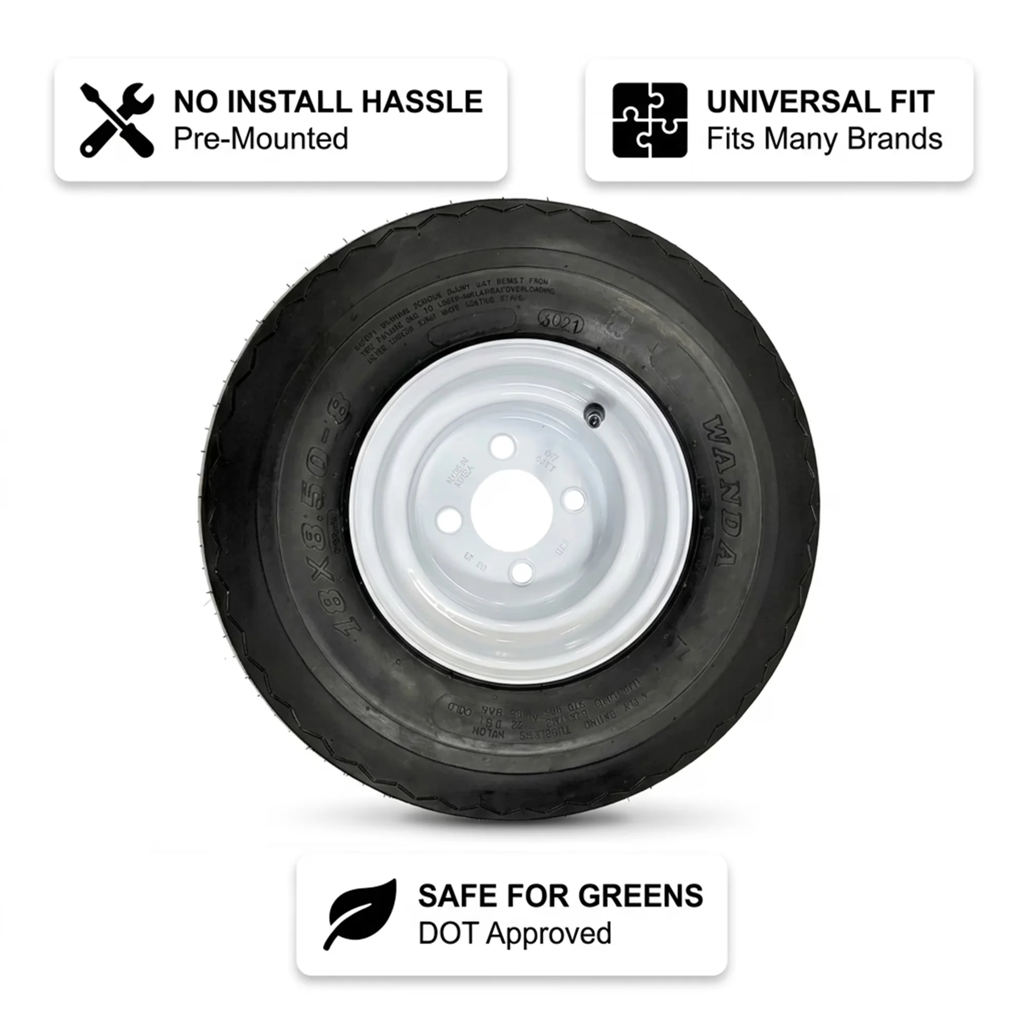 Innovative Golf Cart Tire with Tire Size: 18-8.50-8 Load Range: B - Stainless&Nbsp;Steel Model 7FD7B5