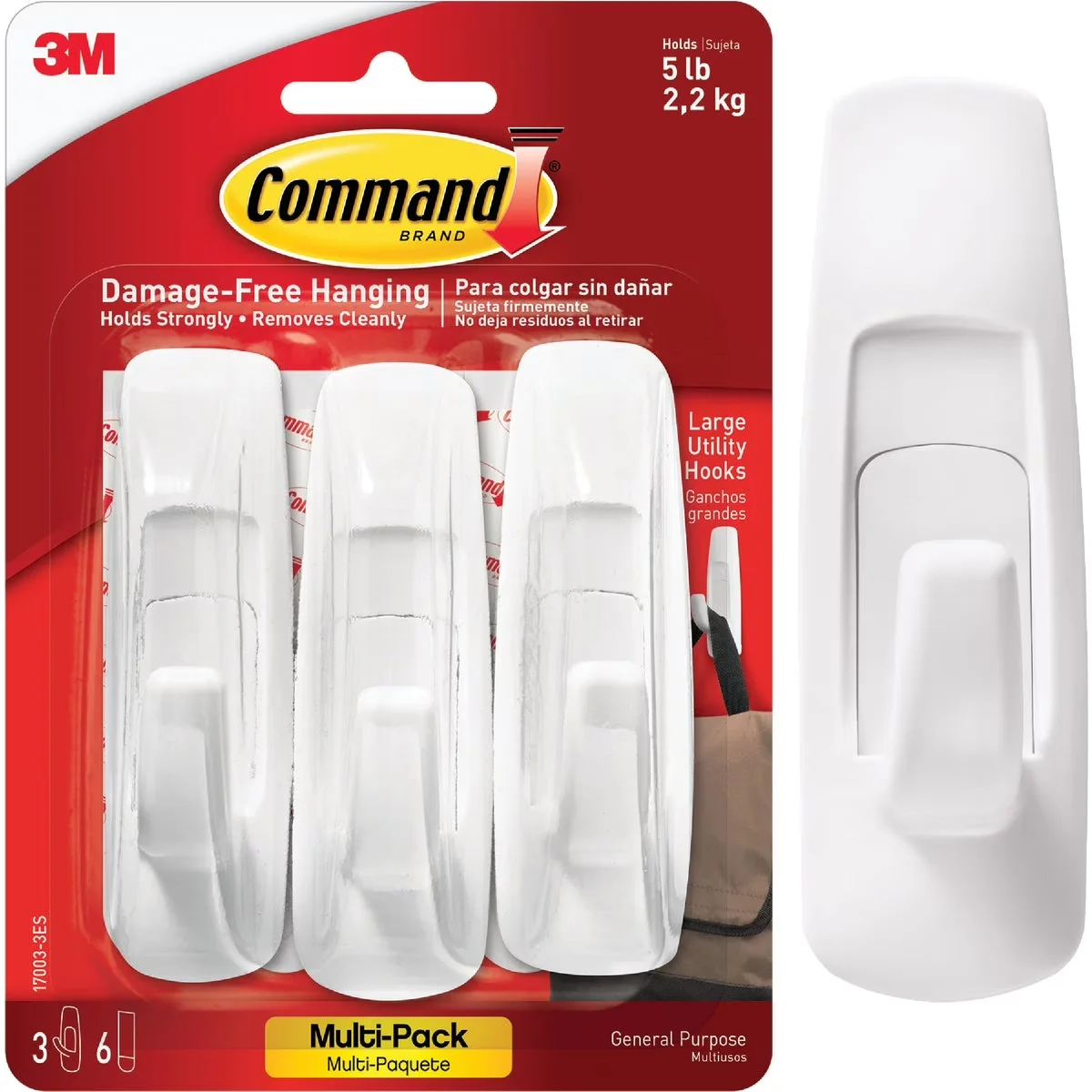 Premium Damage-Free Hanging with Easy Installation, Secure Hold - 3-7/8 in Model 9A3BB0