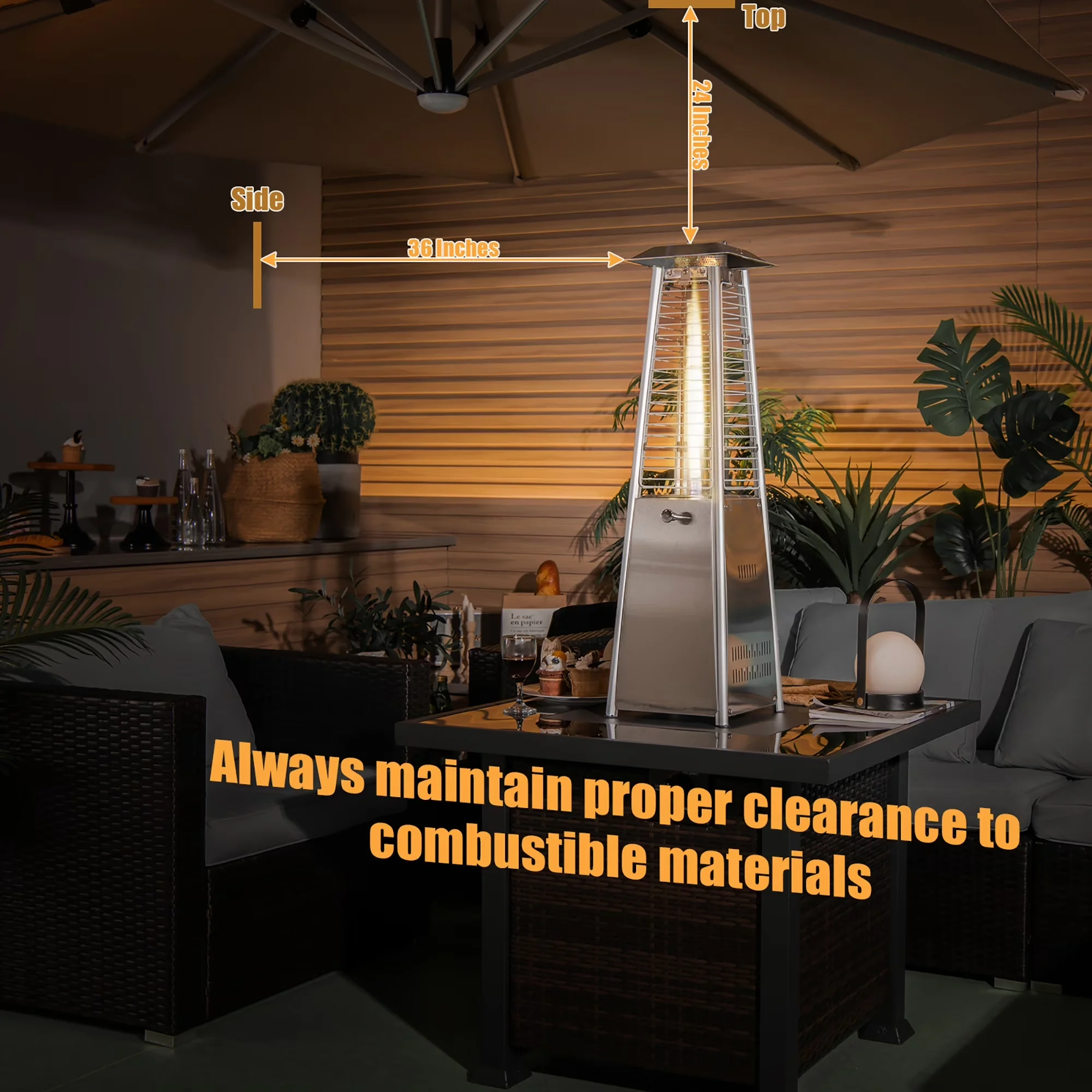 Essential Outdoor Heating with 10000 BTU, Portable - Silver - Commercial Quality Model 084092
