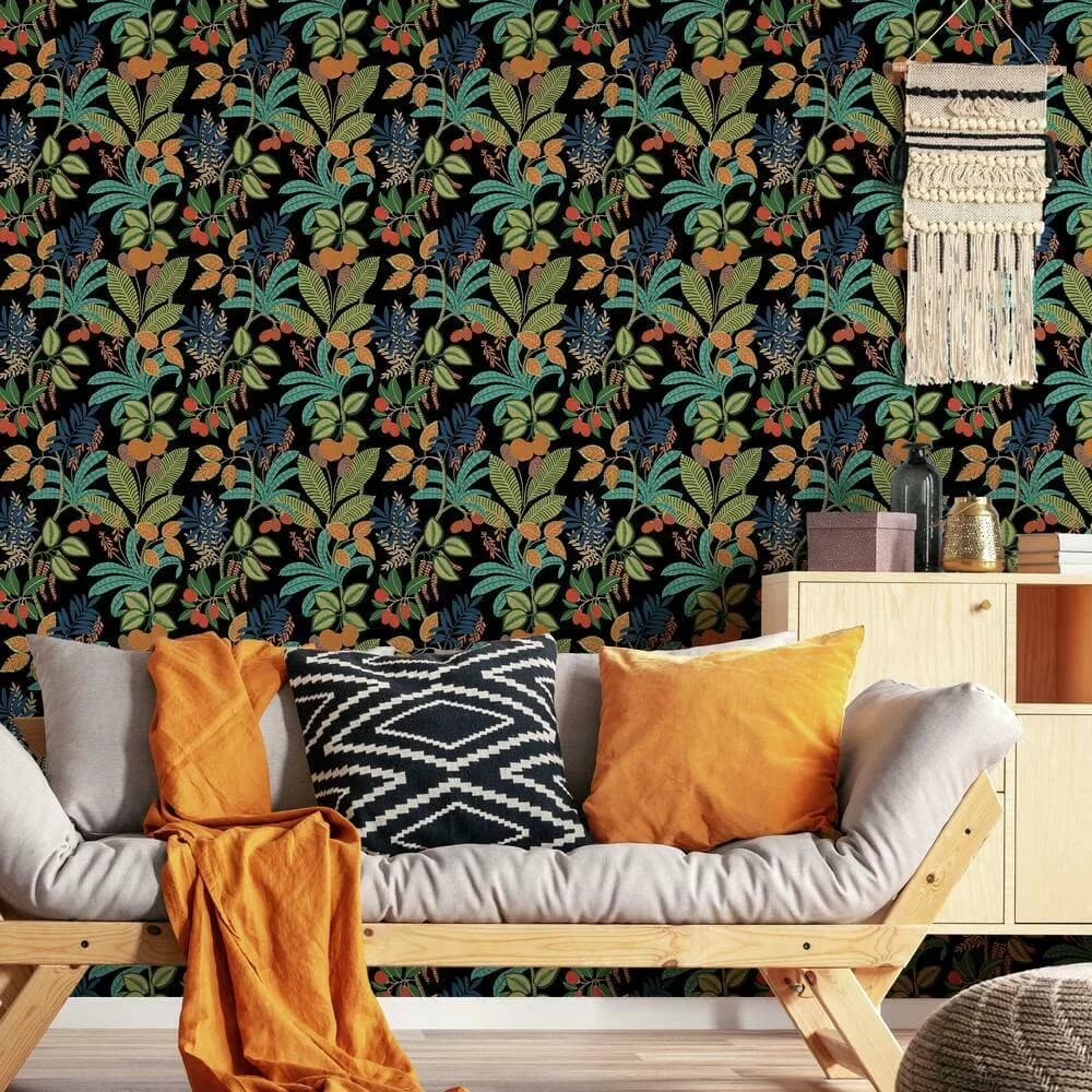 Modern Wallpaper with Removable, Leaves no sticky residue on the surface, Safe for painted walls - Black Vinyl Model B66DE1