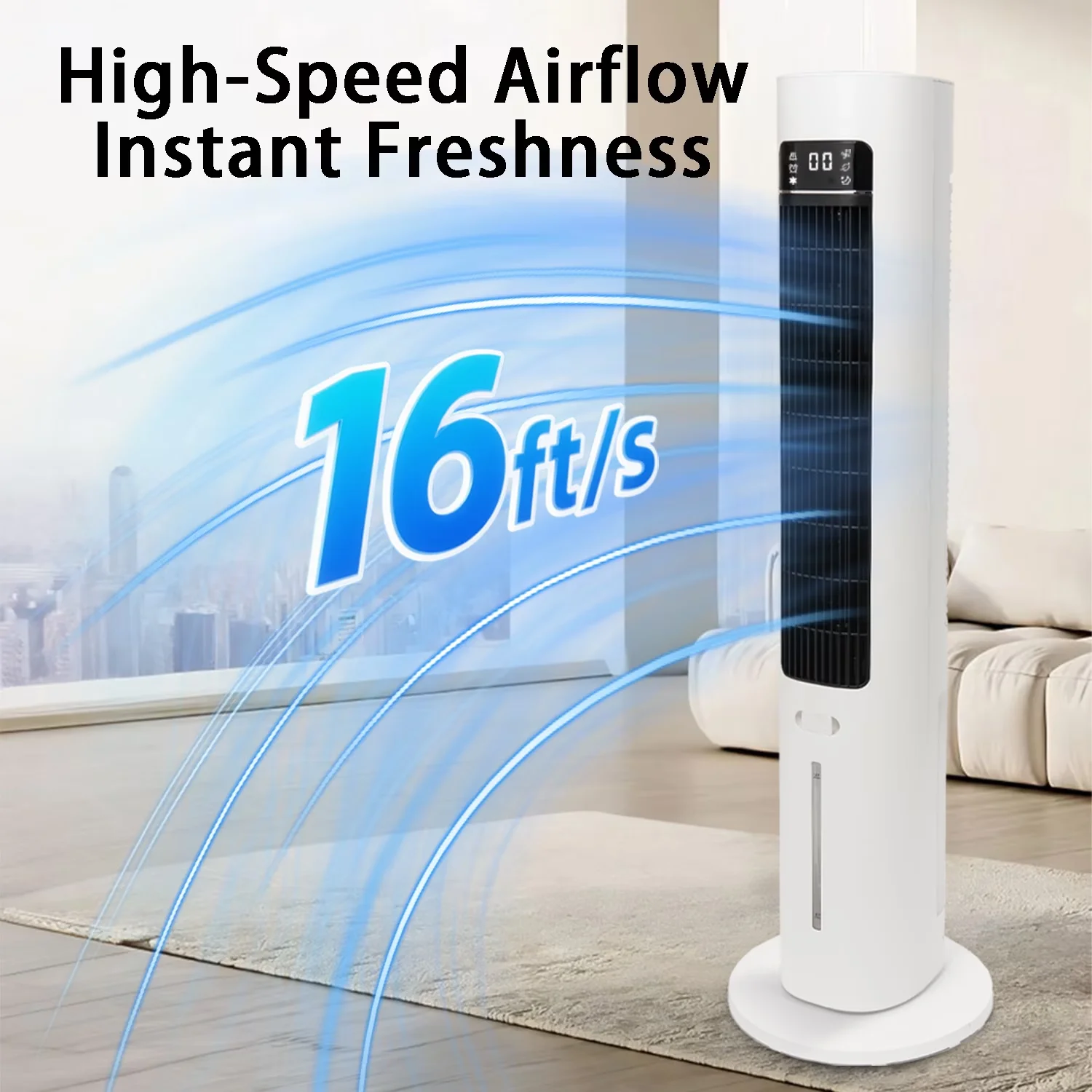 Efficient Air Conditioner with Variable Speed, Remote Control - White for Bedroom Model 46638F