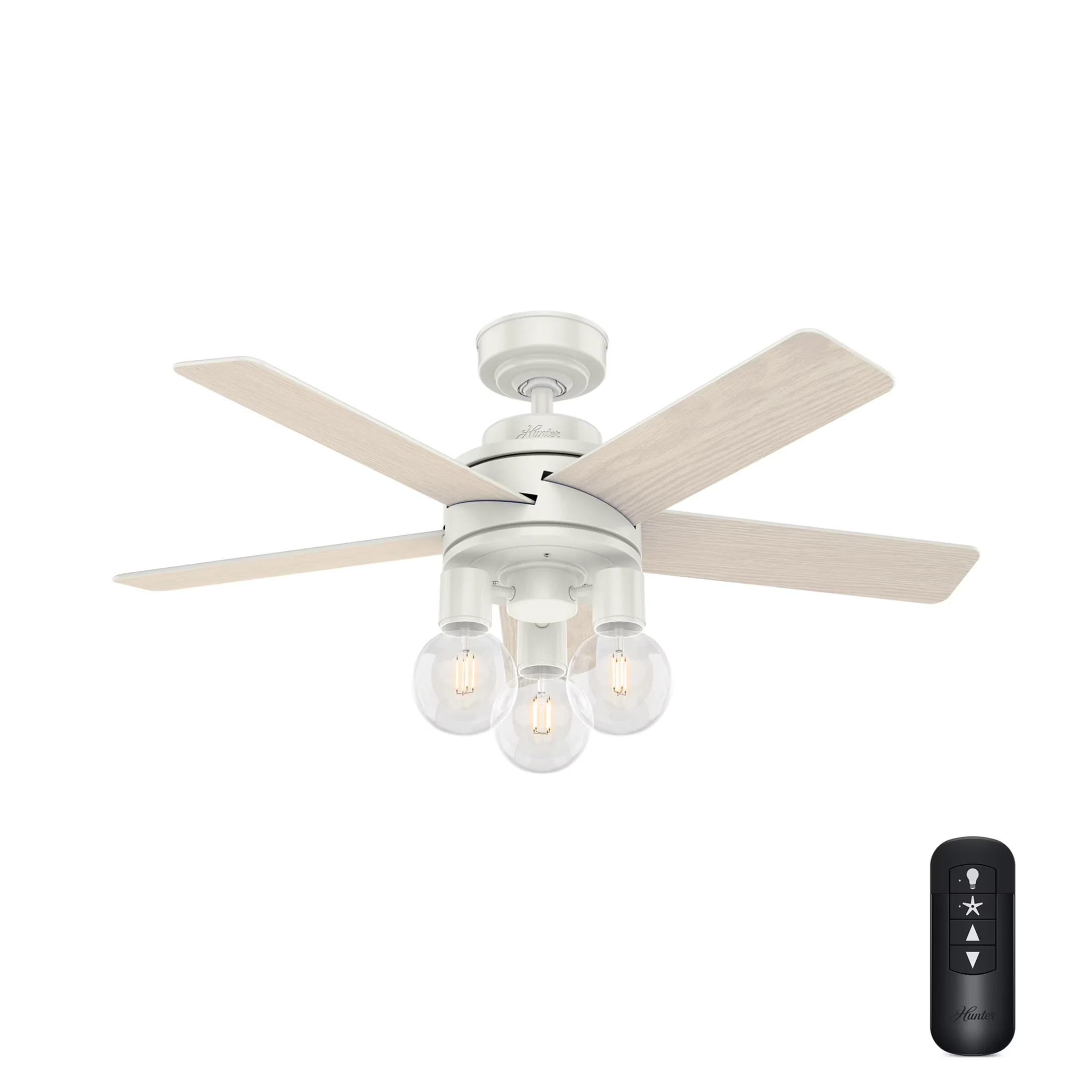Efficient Ceiling Fan with LED, Reverse Airflow, Transitional - White for Living Room Model 809D93