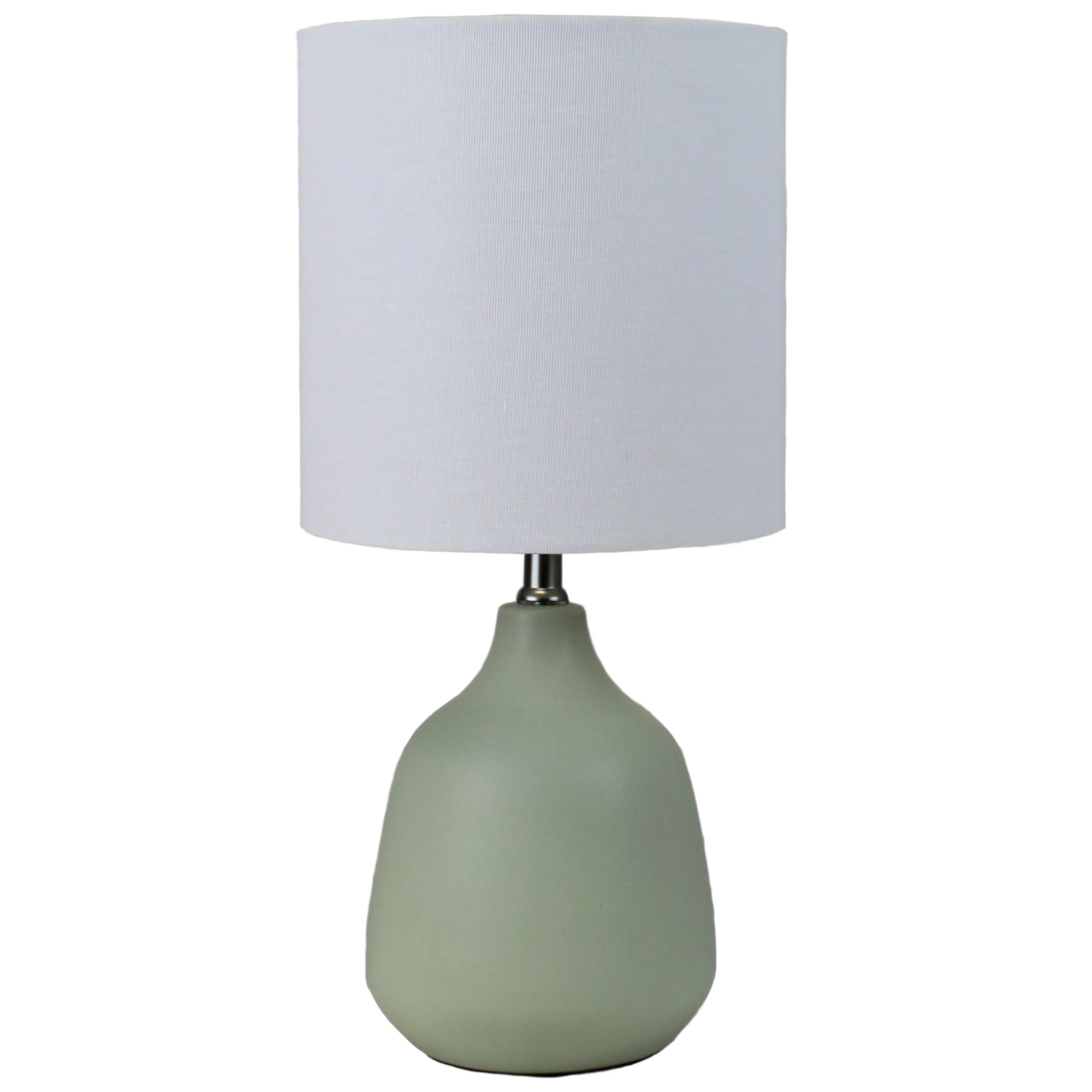Durable Table Lamp with Incandescent, Bedside Lamps, White Shade - Ceramic Green Model E5504E
