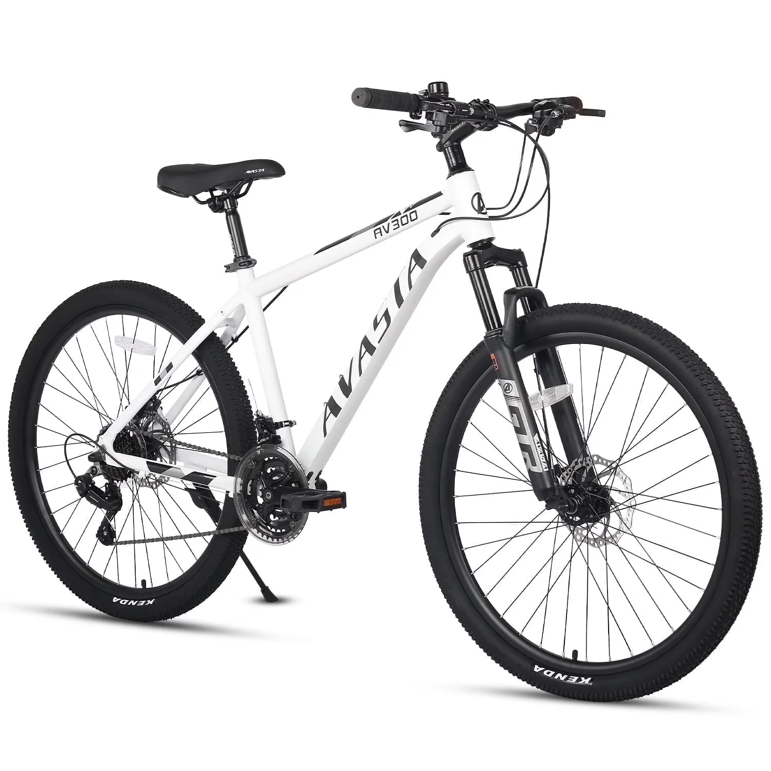 Versatile Mountain Bike with Adjustable Seat Height, Comfortable Saddle, AV300 27.5 inch - White Model A7A1E7