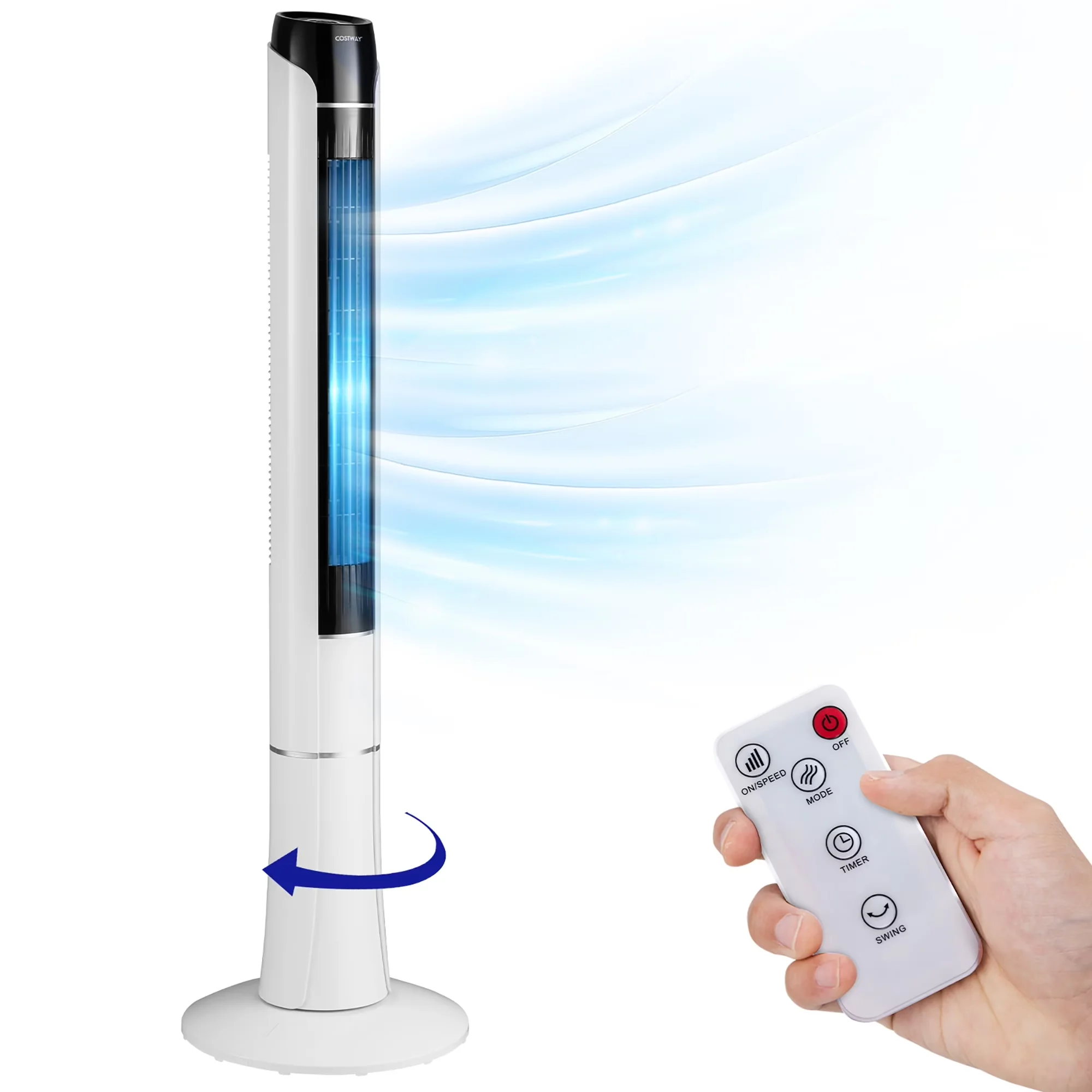 Fans In Cooling Professional with LED, Oscillating, Remote & LED Control - Abs White Model E89E89