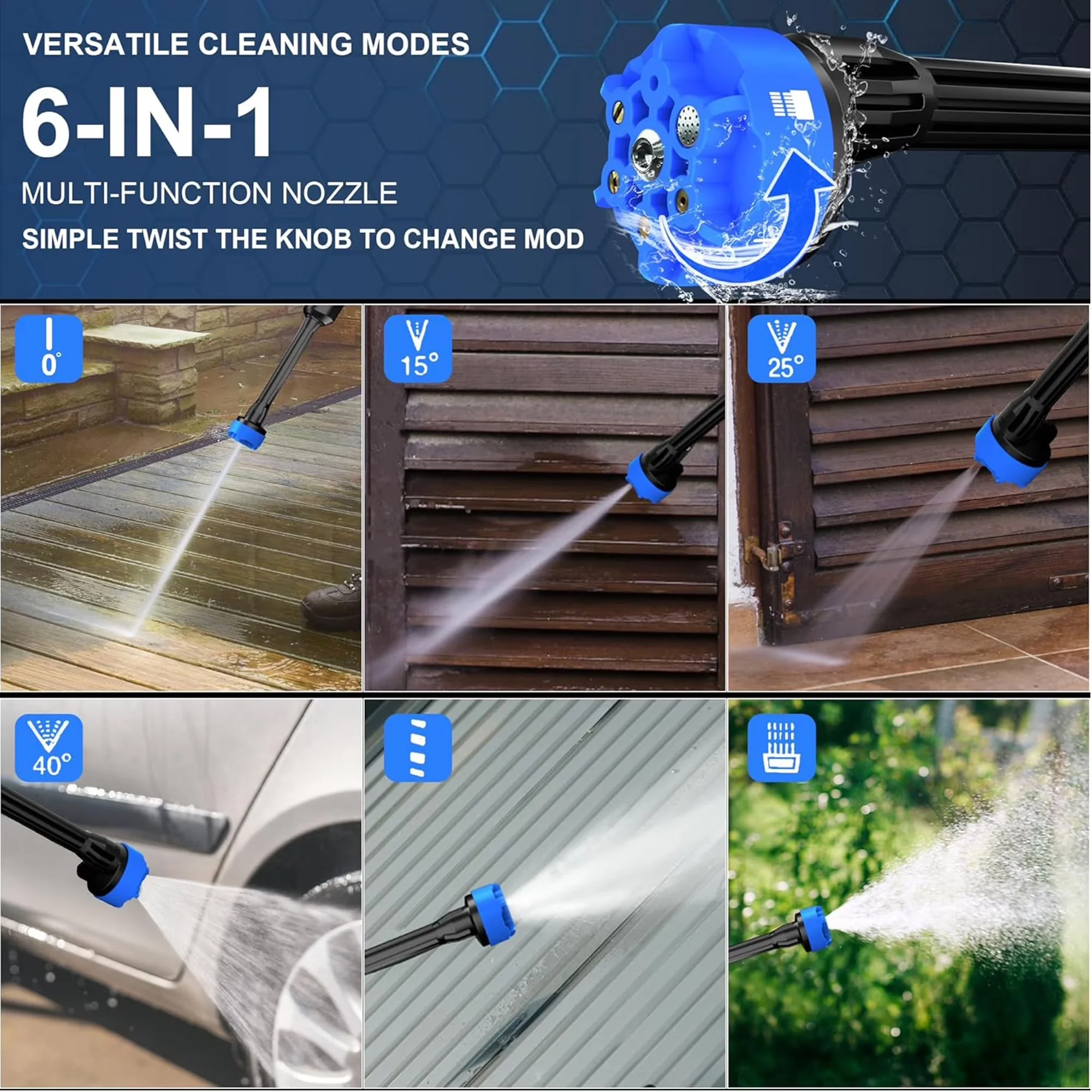 Professional Pressure Washer with Battery, 21V, Quick Connect Tips - Compact and Portable Model 7B9292