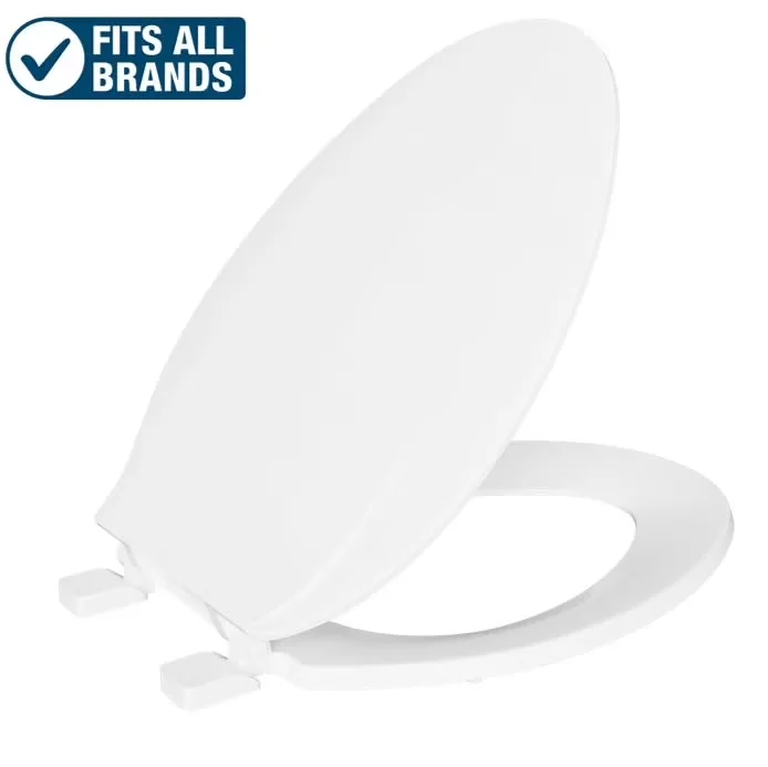 Toilet Seats And Lid Compact with Easy Installation, Constructed of plastic, Pftse2000 Elongated Closed-Front Seat - Plastic White Model 49E960