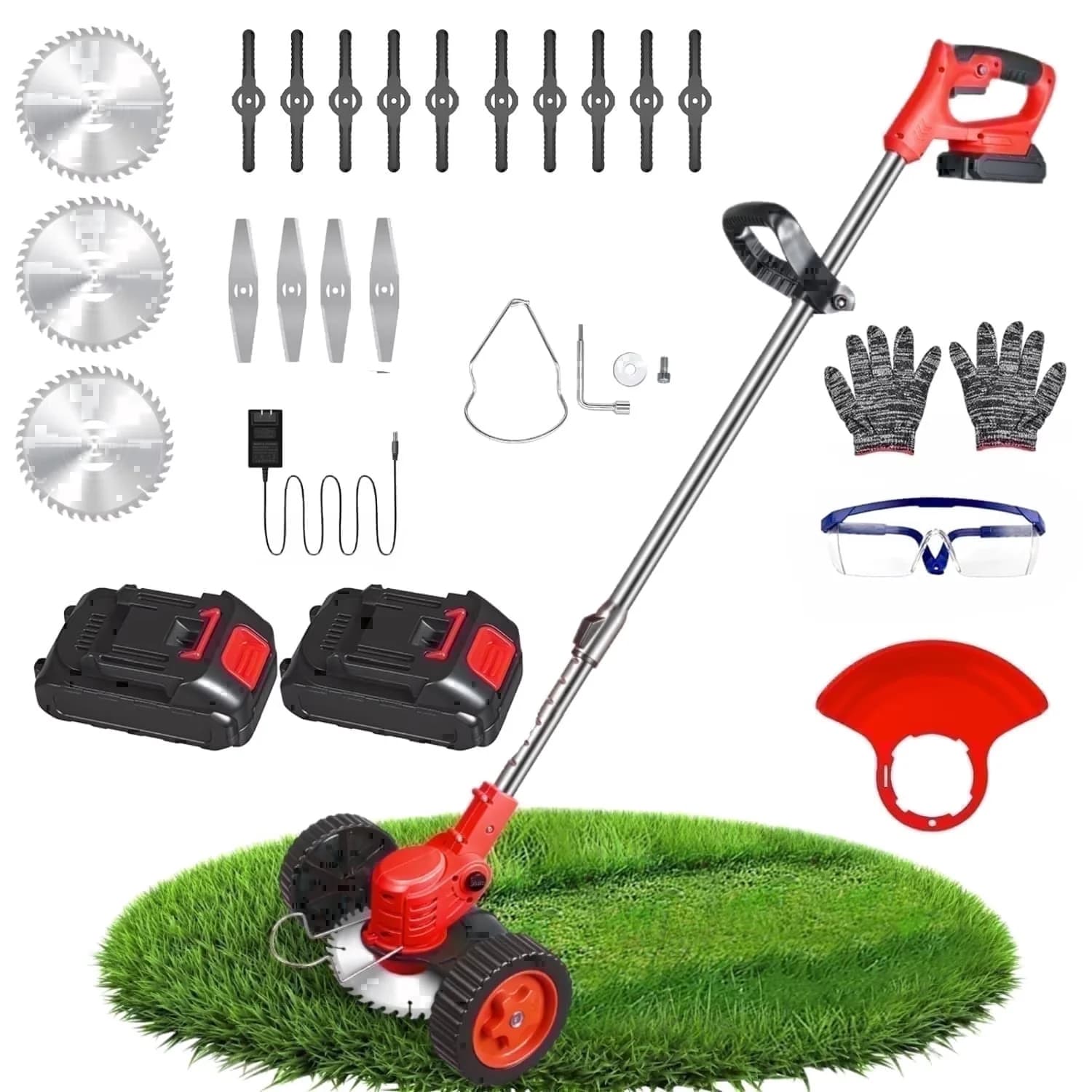 String Trimmer Sleek with Battery, 800W, Electric Cordless Lawn Mower - Durable Build Model EA4609