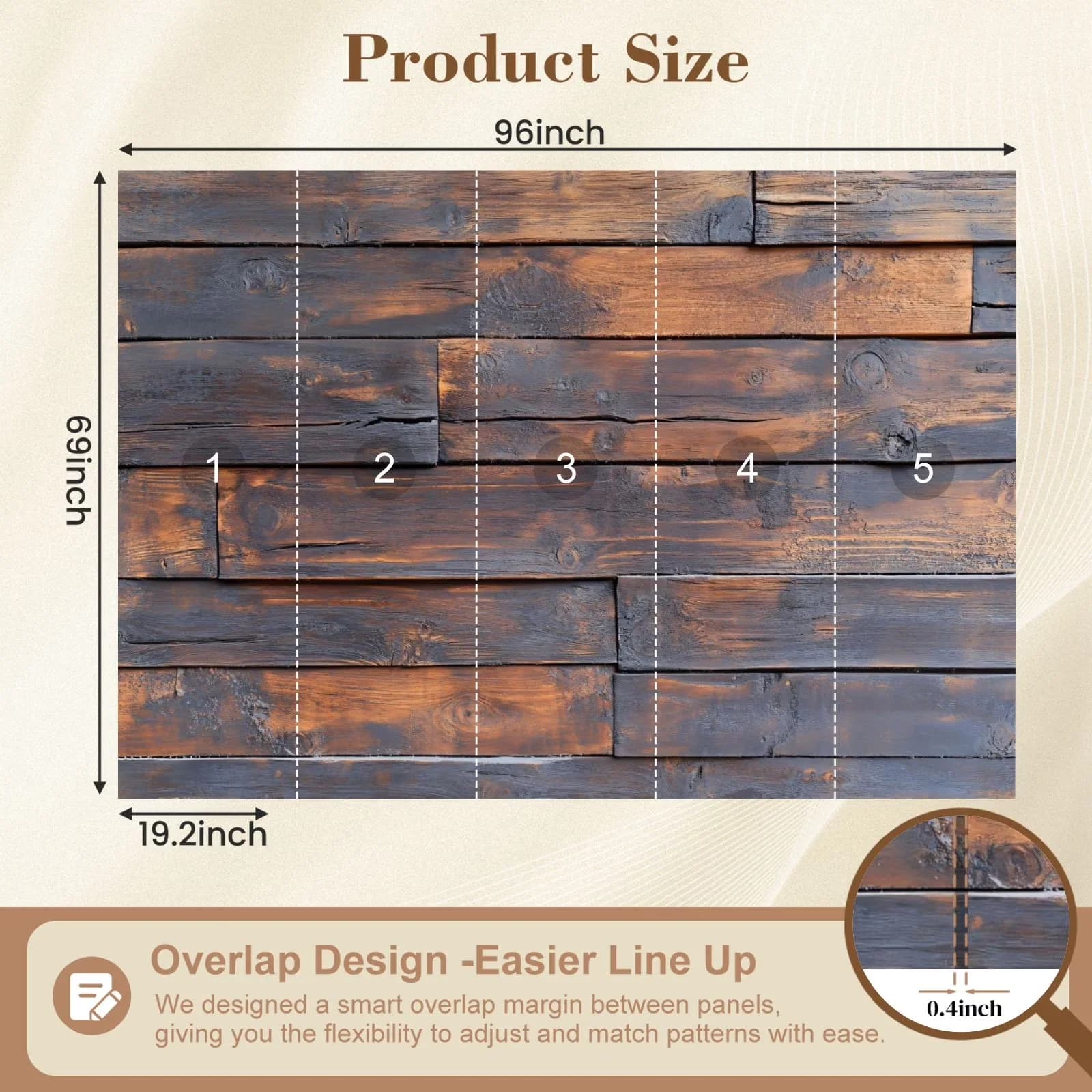 Stylish Wallpaper Wall Decals Wall Covering with Fade Proof, Stain Resistant - Vinyl 69" x 96" for Living Room, Bedroom Model FD0EE1