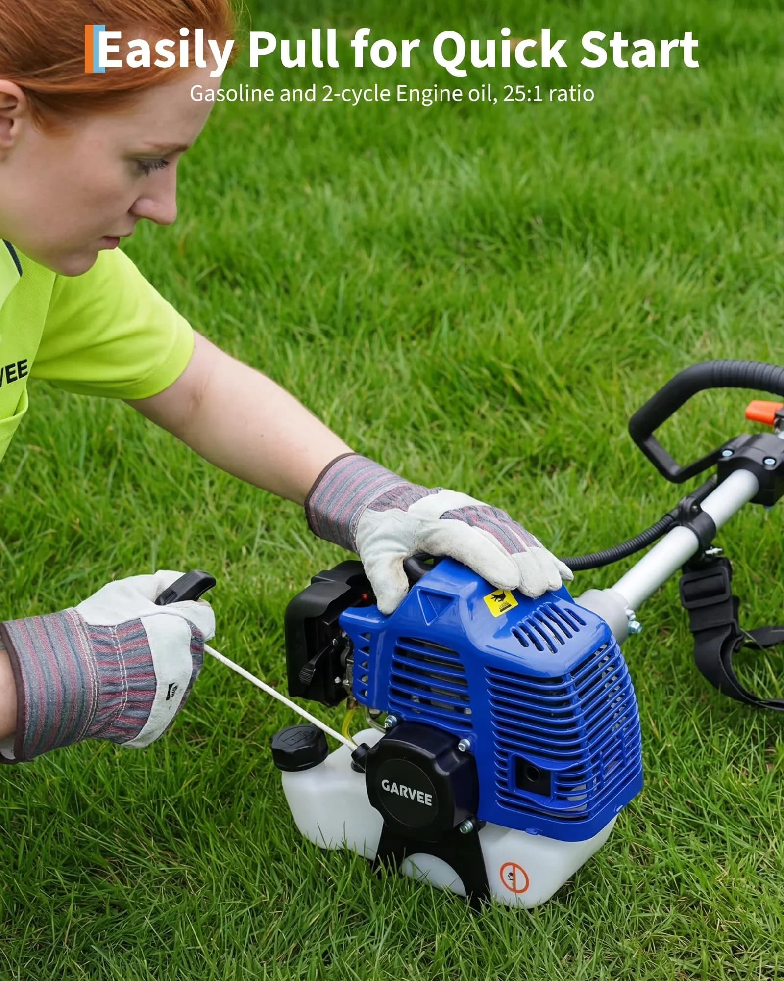 Essential String Trimmer with Heavy Duty, Anti-Vibration, Blue - 52CC - Compact and Portable Model 1A3CF3