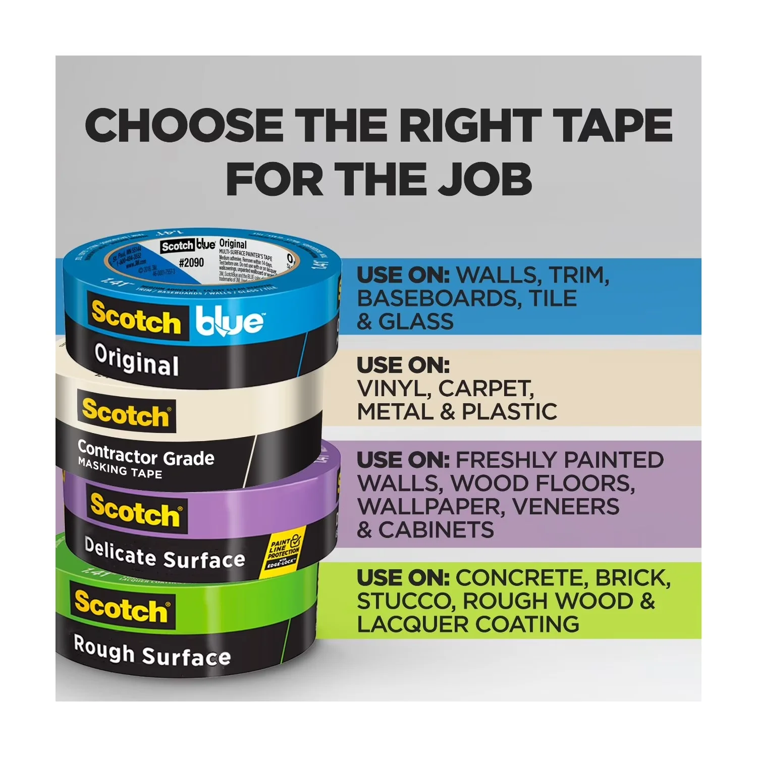 Classic Moving with 3 Rolls, Tan, Contractor Grade Masking Tape - Beige Masking Tapes Model 101870