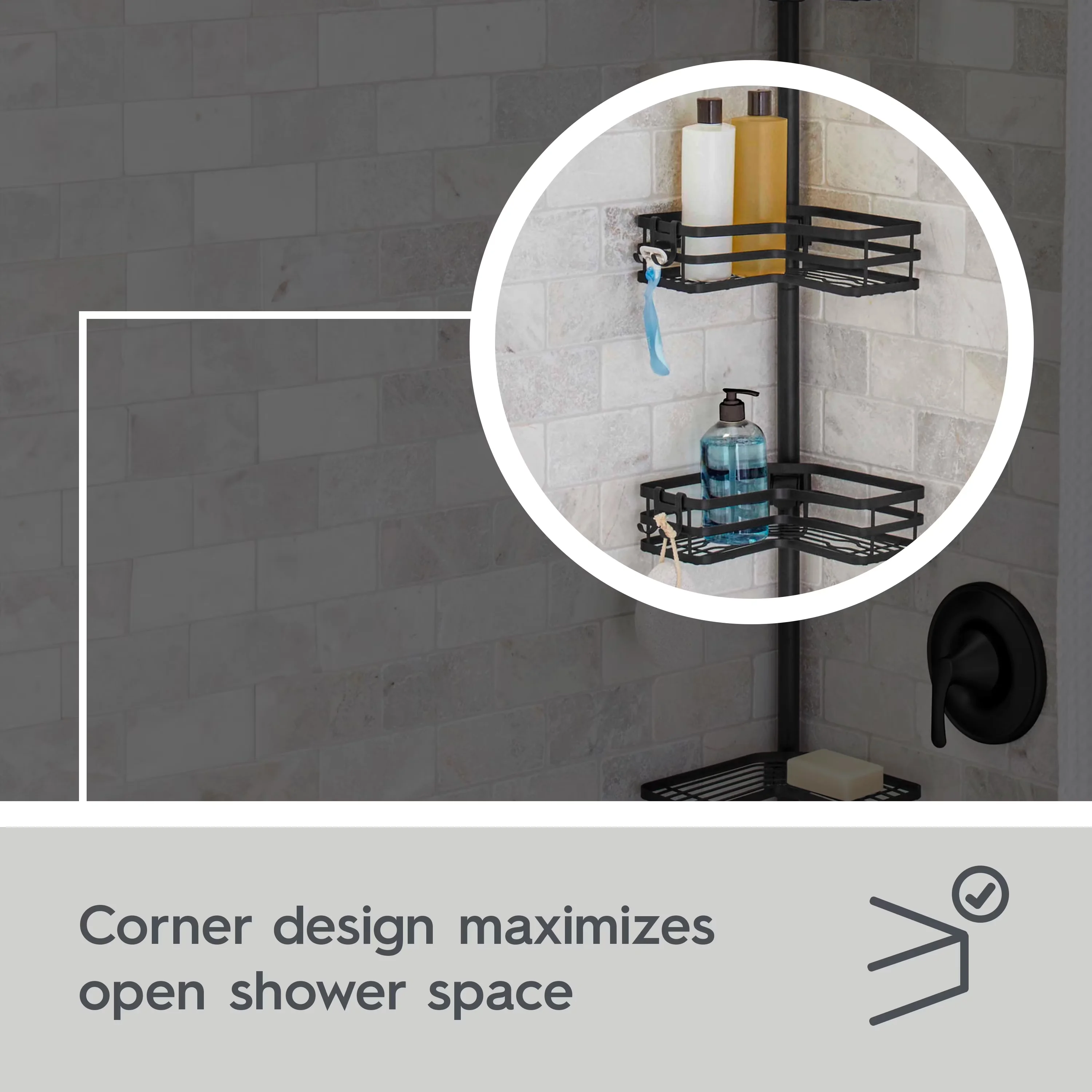 Innovative Bathroom Renovation with Rust Resistant, 3 Adjustable Baskets - Steel Black Model A2D127