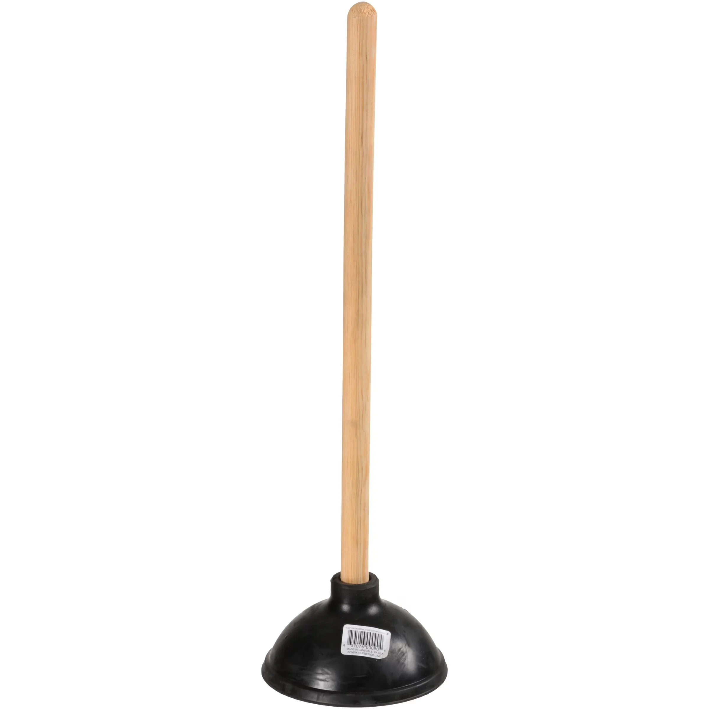 Essential Plumbing with Drains, Sinks, Wood Handle. Clears Toilets - Black 5 3/4" Model 0C0C04