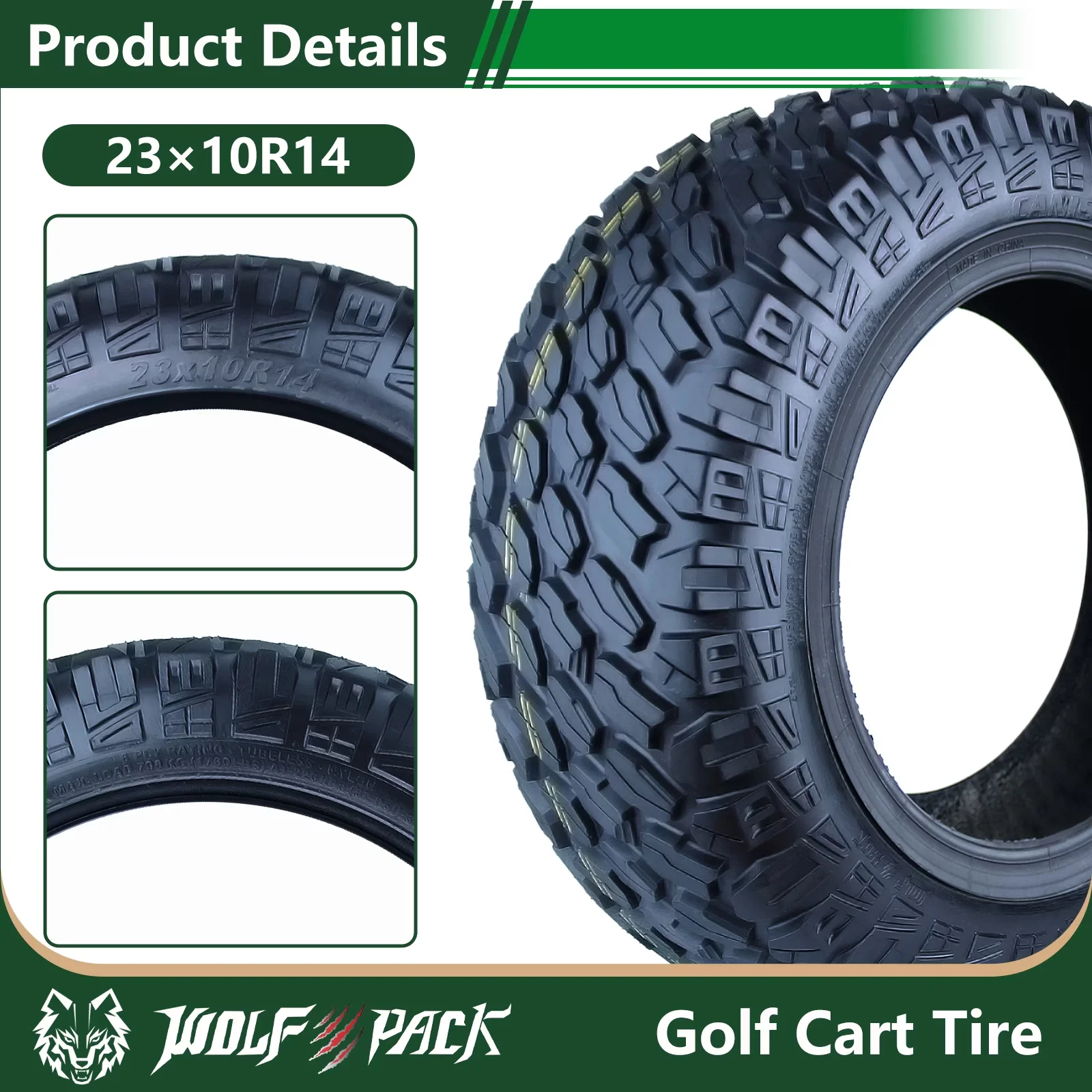 Classic Lawn Mower Tire with Not for highway service, Tire Size: 23X10R14 6ply - Model 5C1648