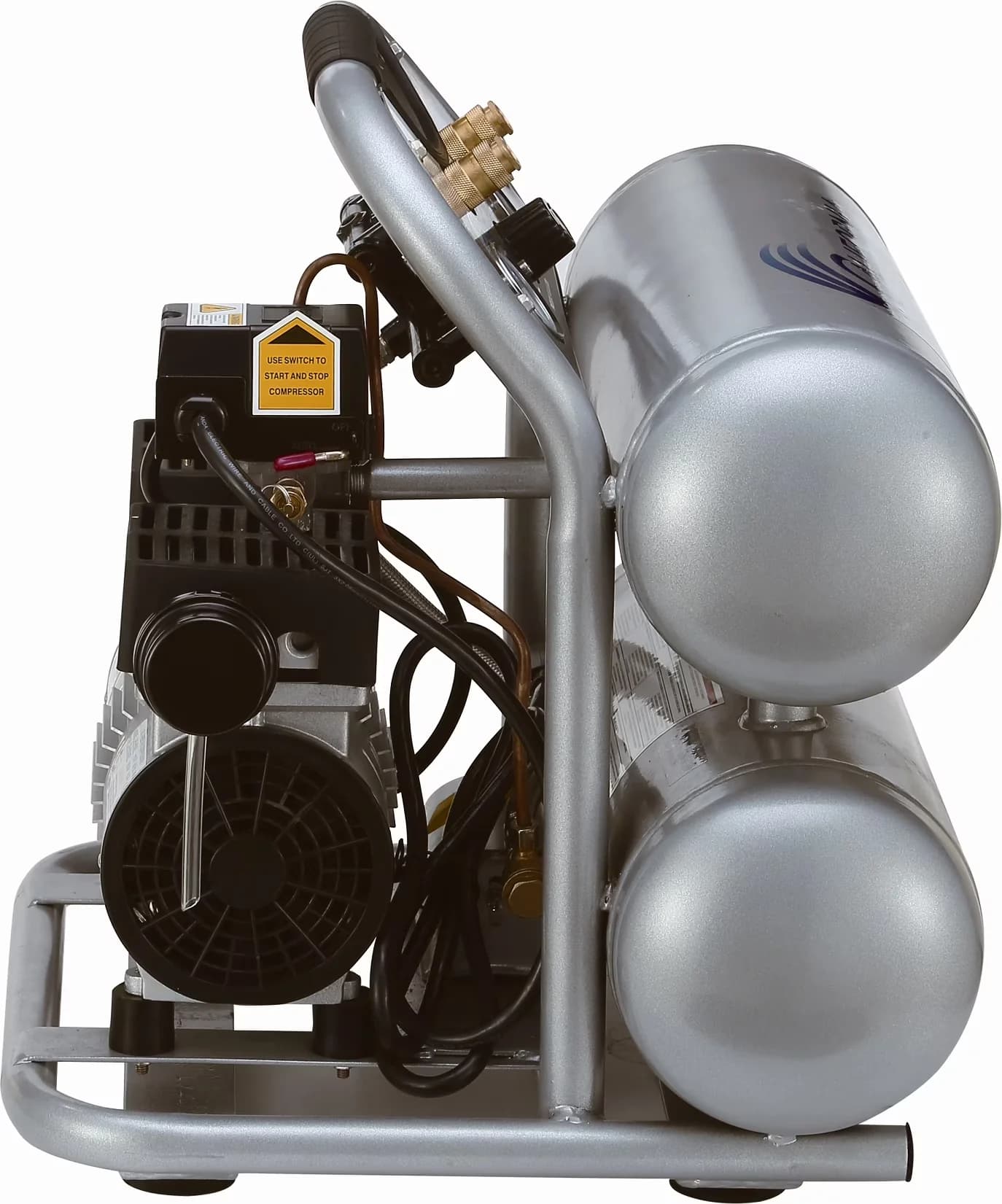 Quality Pro Tool with Quiet Operation, Portable, 4610S Ultra Quiet & Oil-Free 1.0 Hp - Steel Silver Model 729342