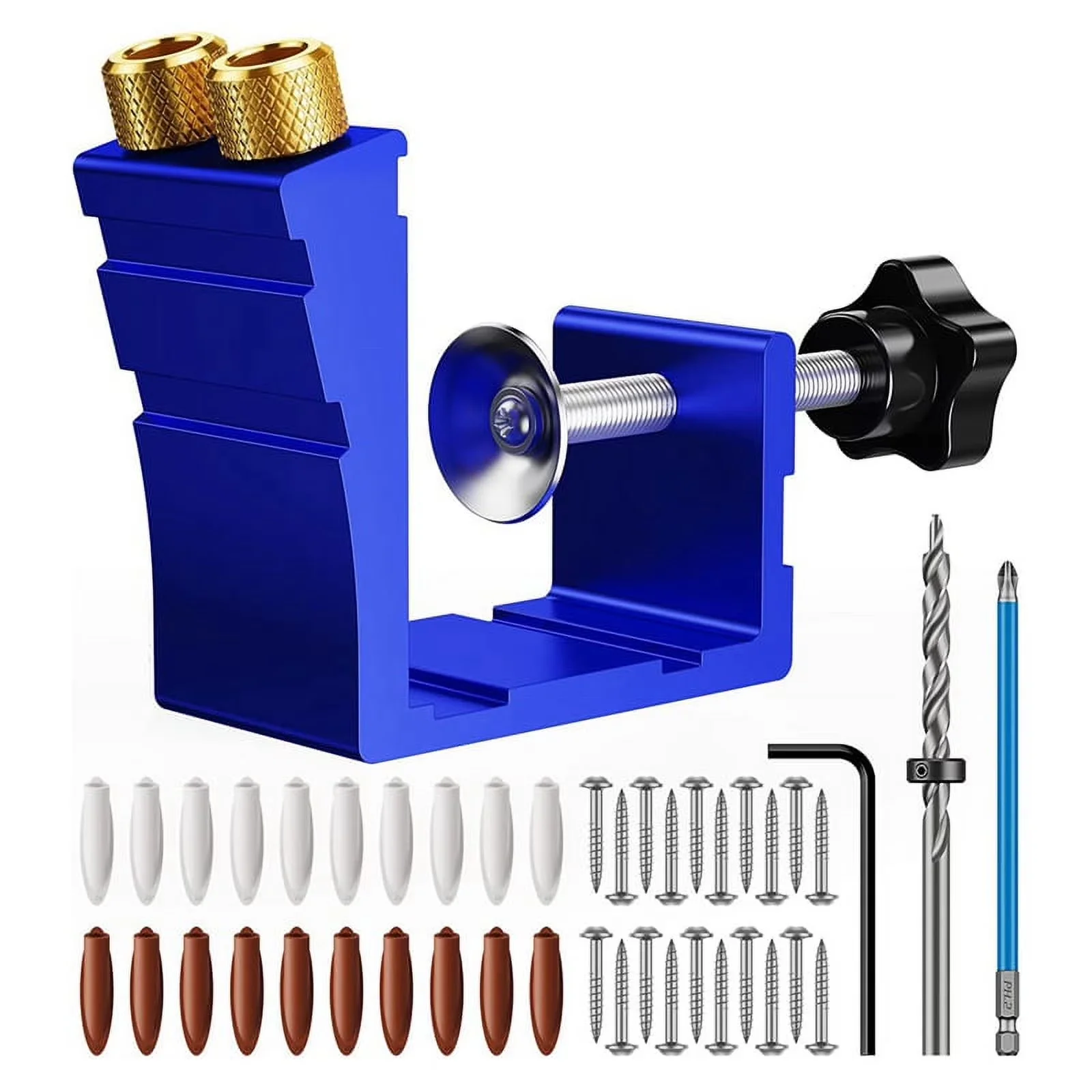 Woodworking Premium with Adjustable, Pocket Hole Jig Kit Drill Guide Jig Set - Model 31A9ED