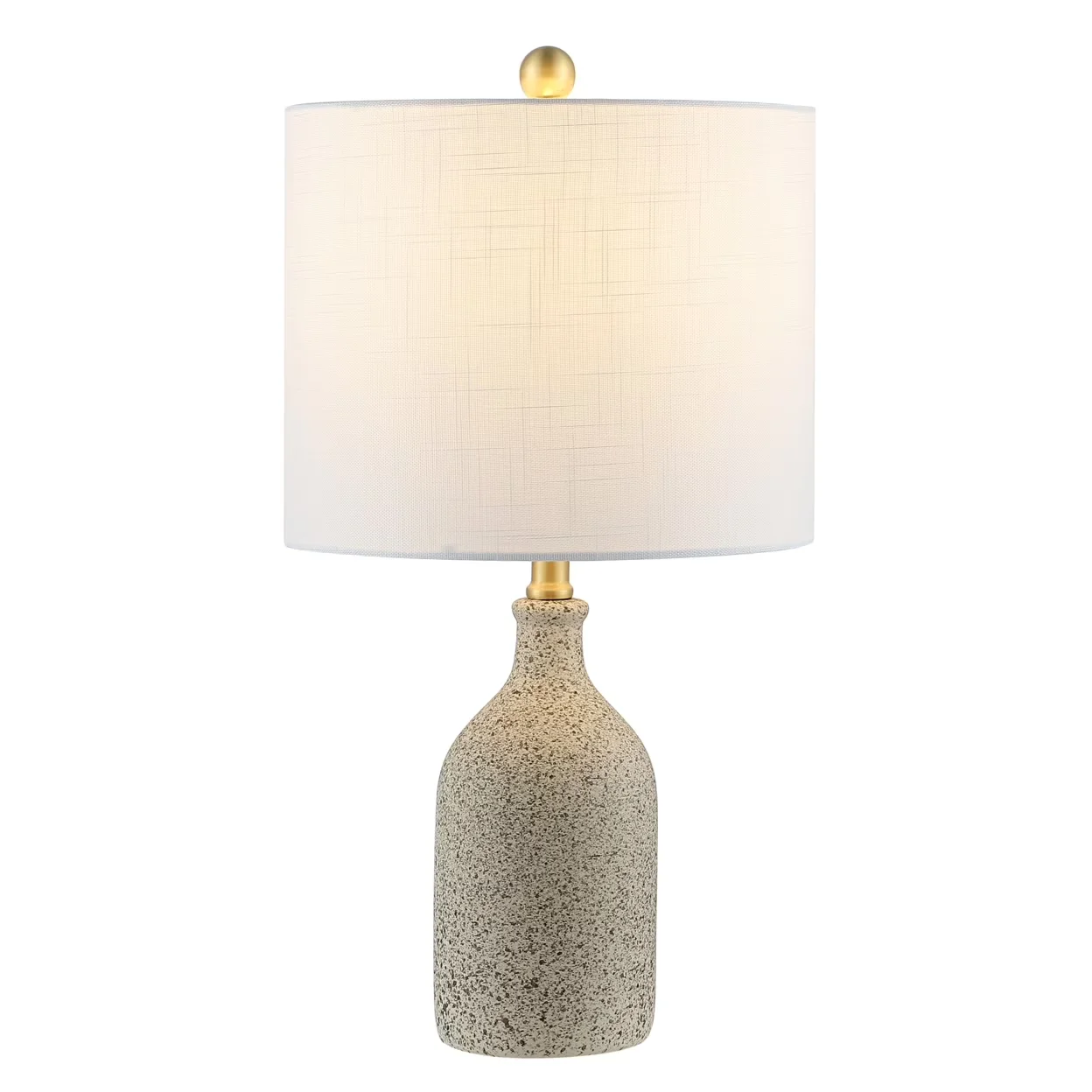 Premium Table Lamp with LED, Farmhouse, Gunnar 23 in. Textured Ceramic - Gray Ceramic Model D8352E