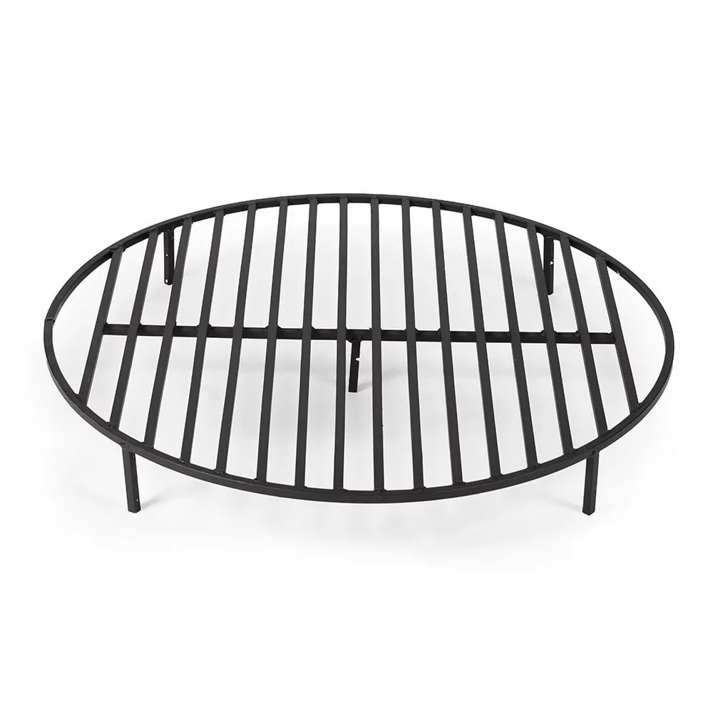 Outdoor Heating Stylish with Round 36.5in Fire Pit Grate, Burning Fireplace and Firepits - Steel Steel Model DEA552