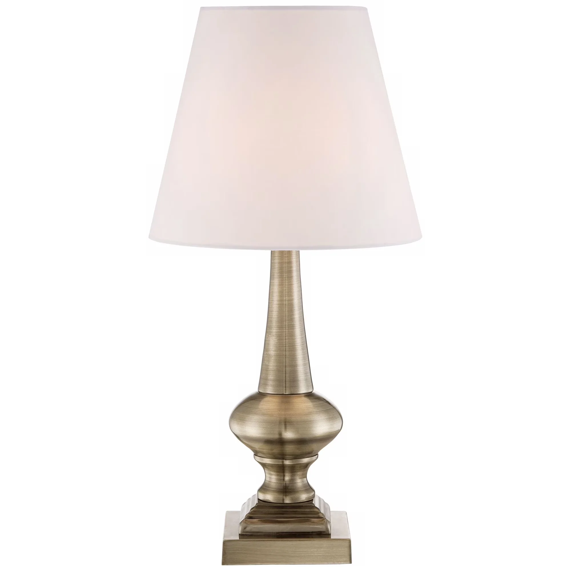 Lamp Professional with Halogen, Traditional, White bell lamp shade. 6-foot long cord. - Metal Gold for Bedroom, Office Model D43C19