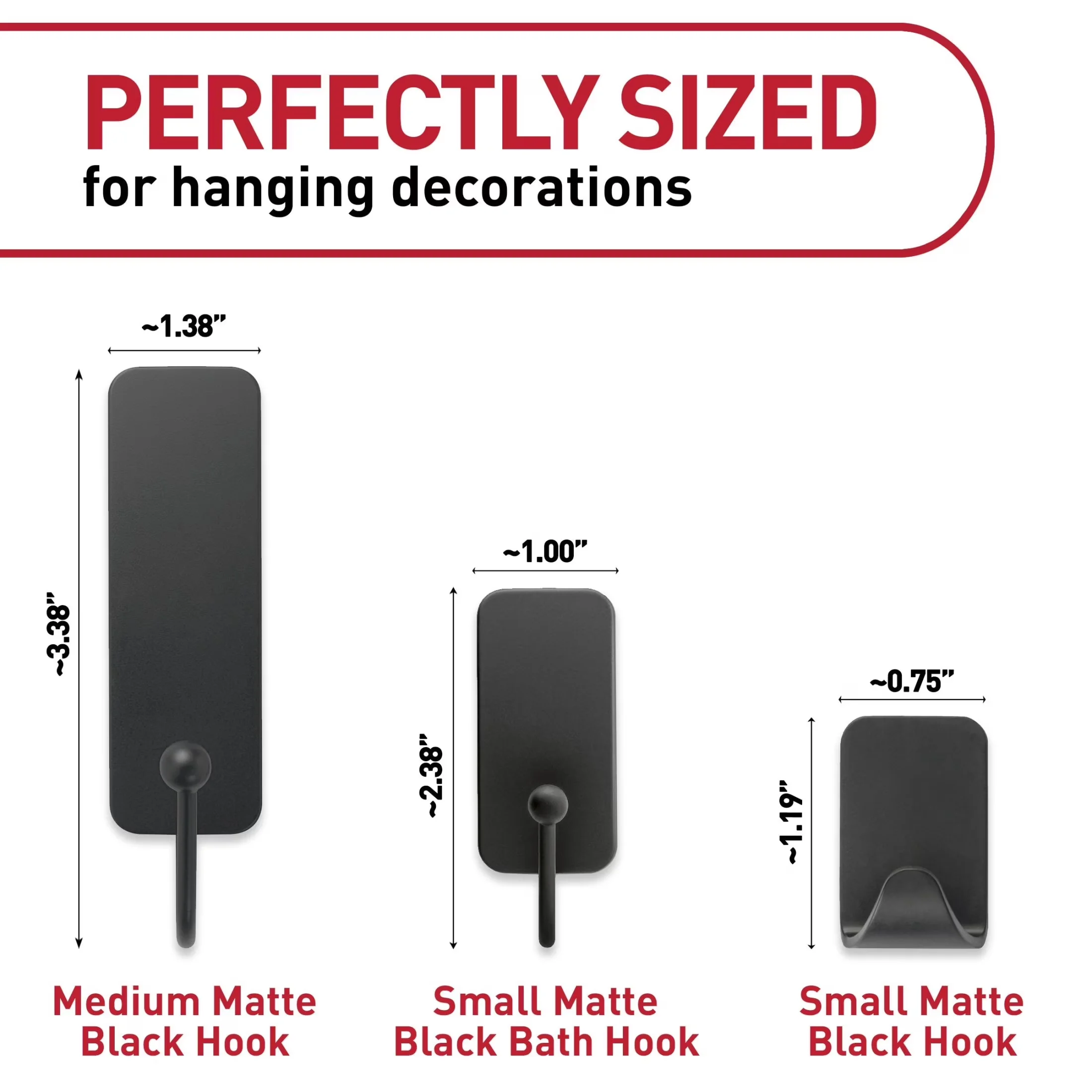 Efficient Damage-Free Hanging with Easy Installation, Wall-Mountable, 7 Wall Hooks Total - White Foam Model 5A91C3