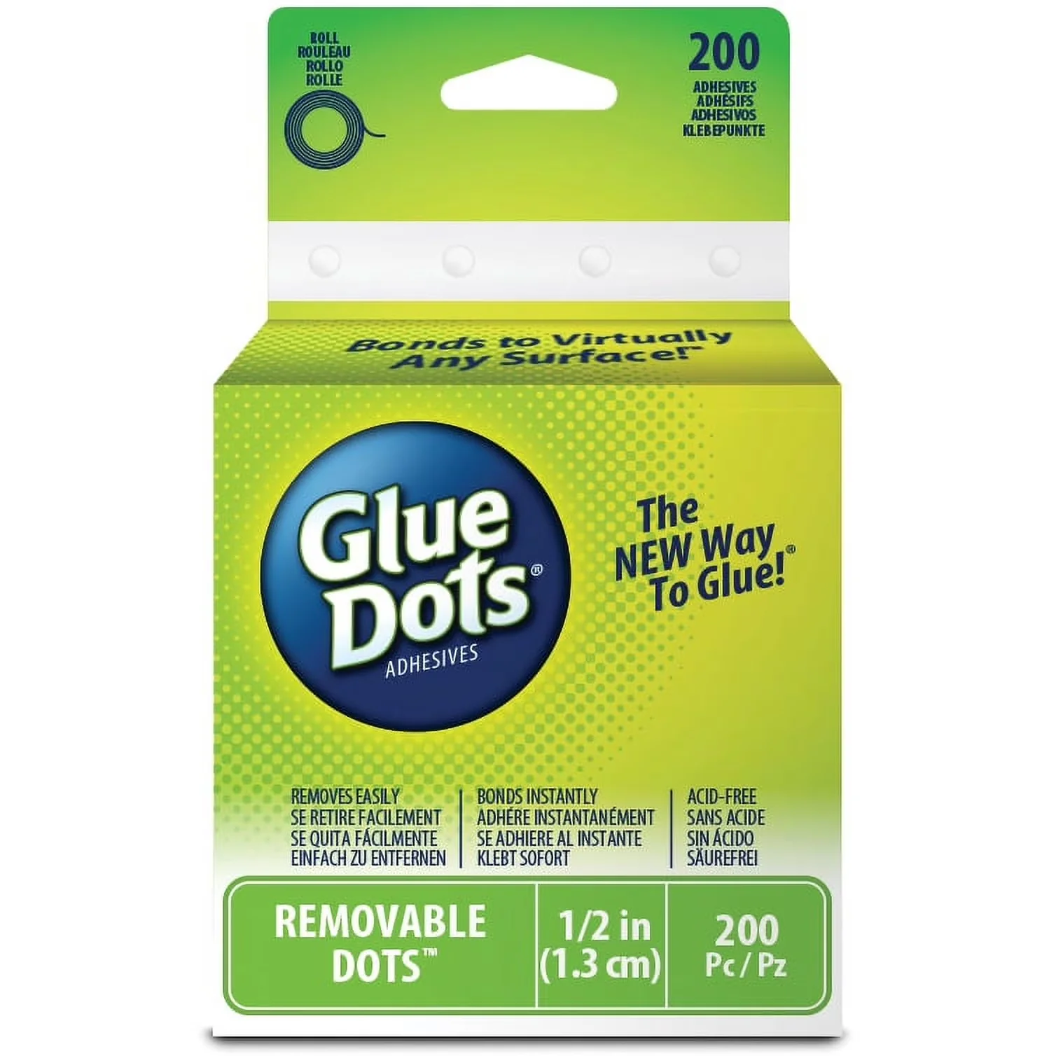 Reliable Building Material with 0.5" Removable Clear Dot Roll, 200 Count - Glue Clear Model A1CE29