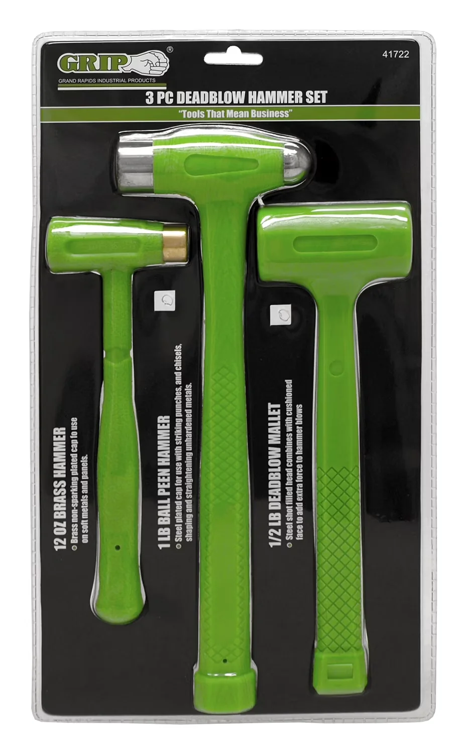 Hand Tool Set Versatile with pc. Deadblow Hammer - Green Steel - Standard Series Model 9CC952