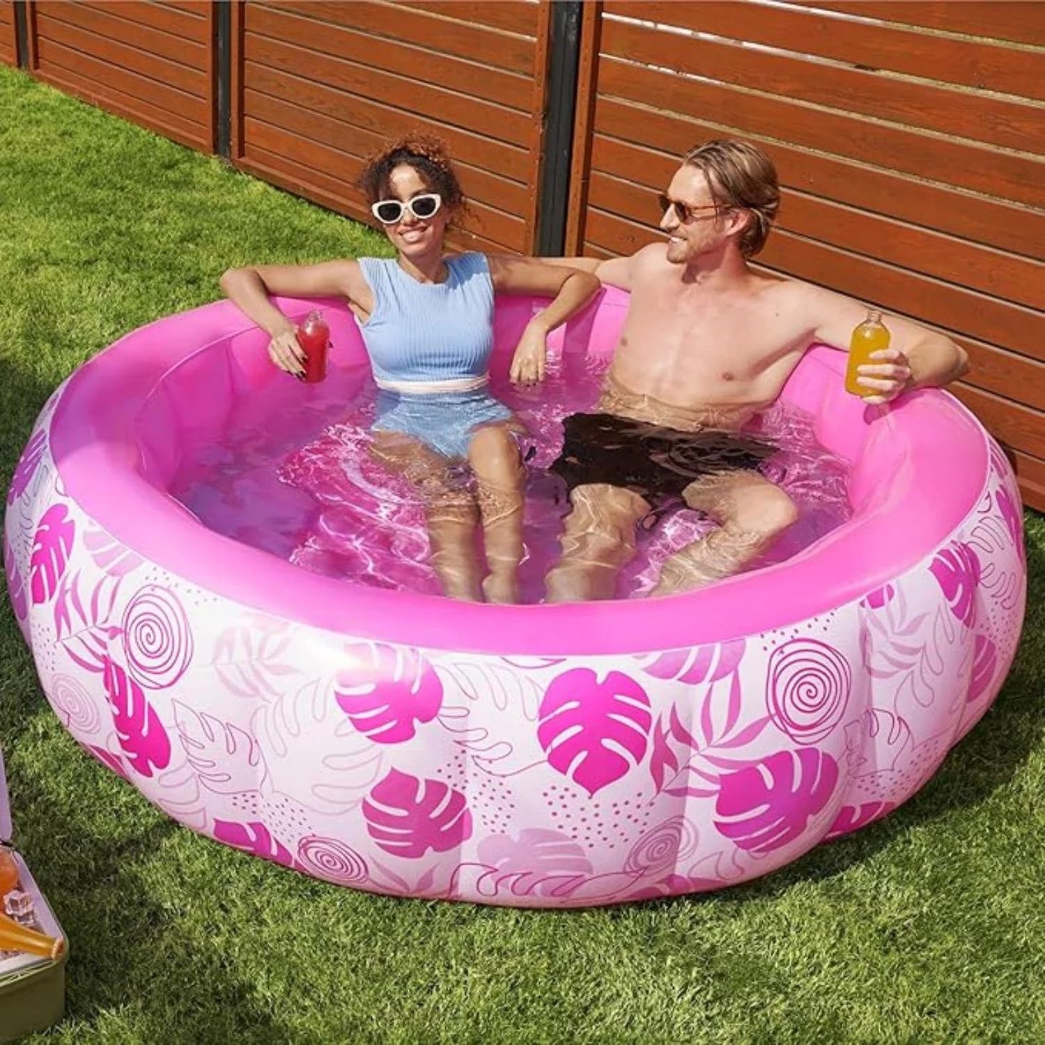 Inflatable Pool Quality with Puncture Resistant, Comfortable Backrest, Swimming - Blue for Party, Garden Model 2513DB