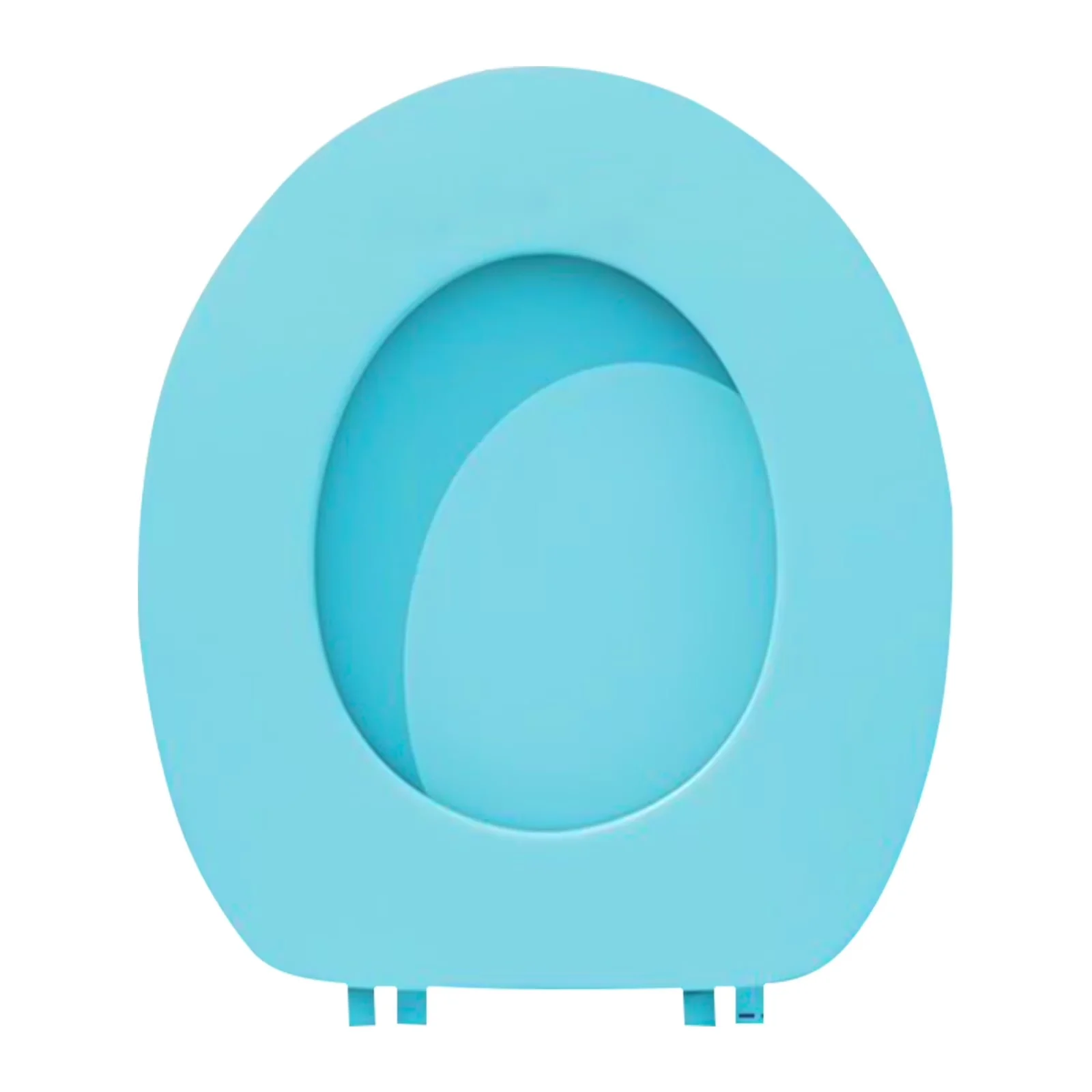 Modern Toilet Seats And Lid with Easy Installation, Package Included:, Soft Oval Padded Seat - Blue Plastic for Bathroom Model 9F68AB