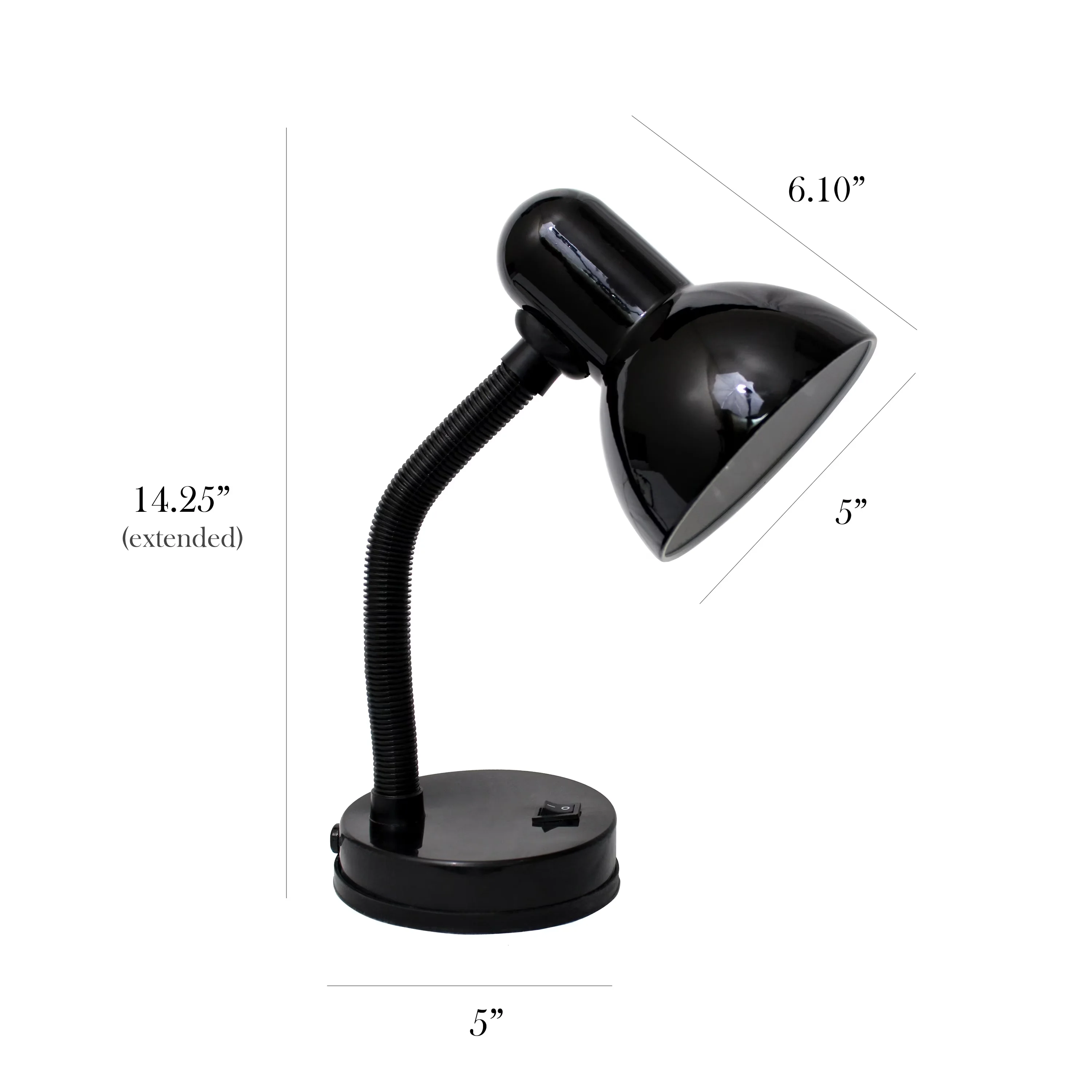 Reliable Desk Lamp with LED, Traditional, Basic Metal - Plastic Black - Industrial Grade Model A1BA37